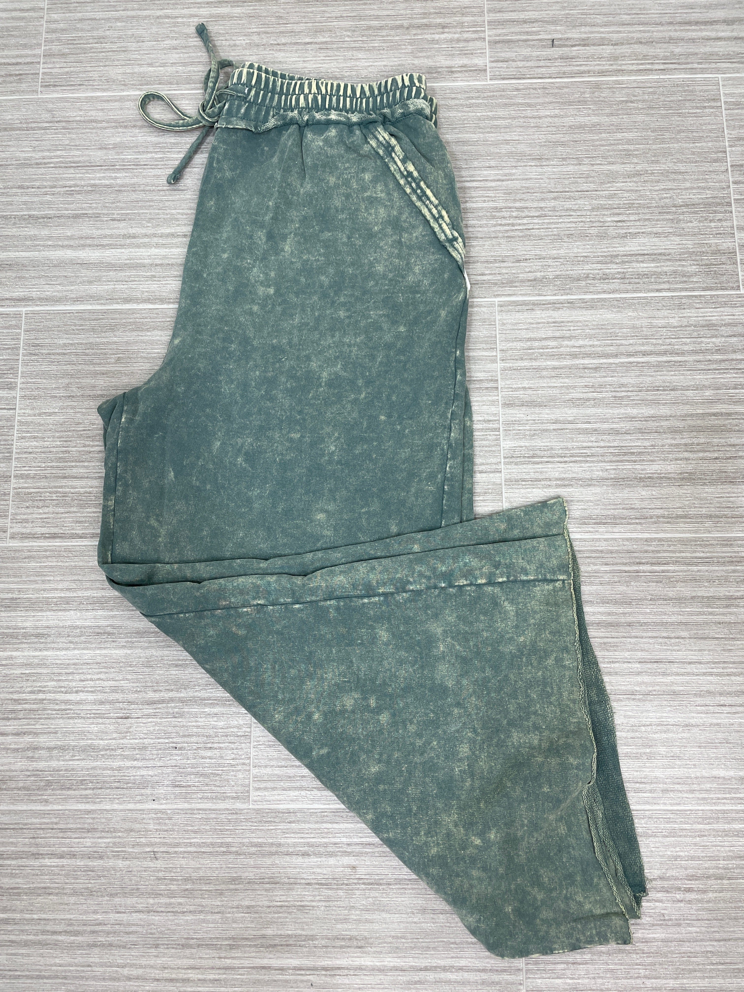 Ash Jade Washed French Terry Palazzo