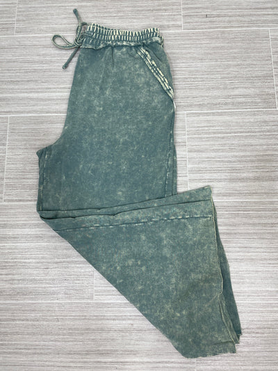 Ash Jade Washed French Terry Palazzo
