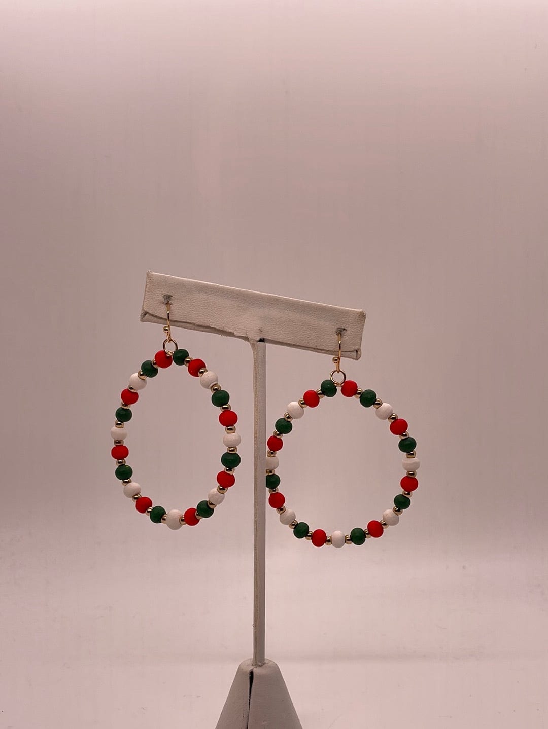 Holiday Wood Beaded Hoop