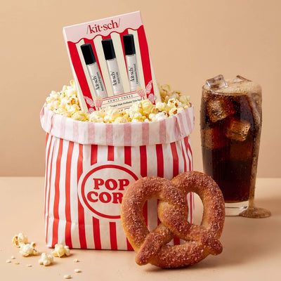 Movie Theater Hair Perfume Trio Set - Buttered Popcorn, Fizzy Cola, Cinnamon Pretzel