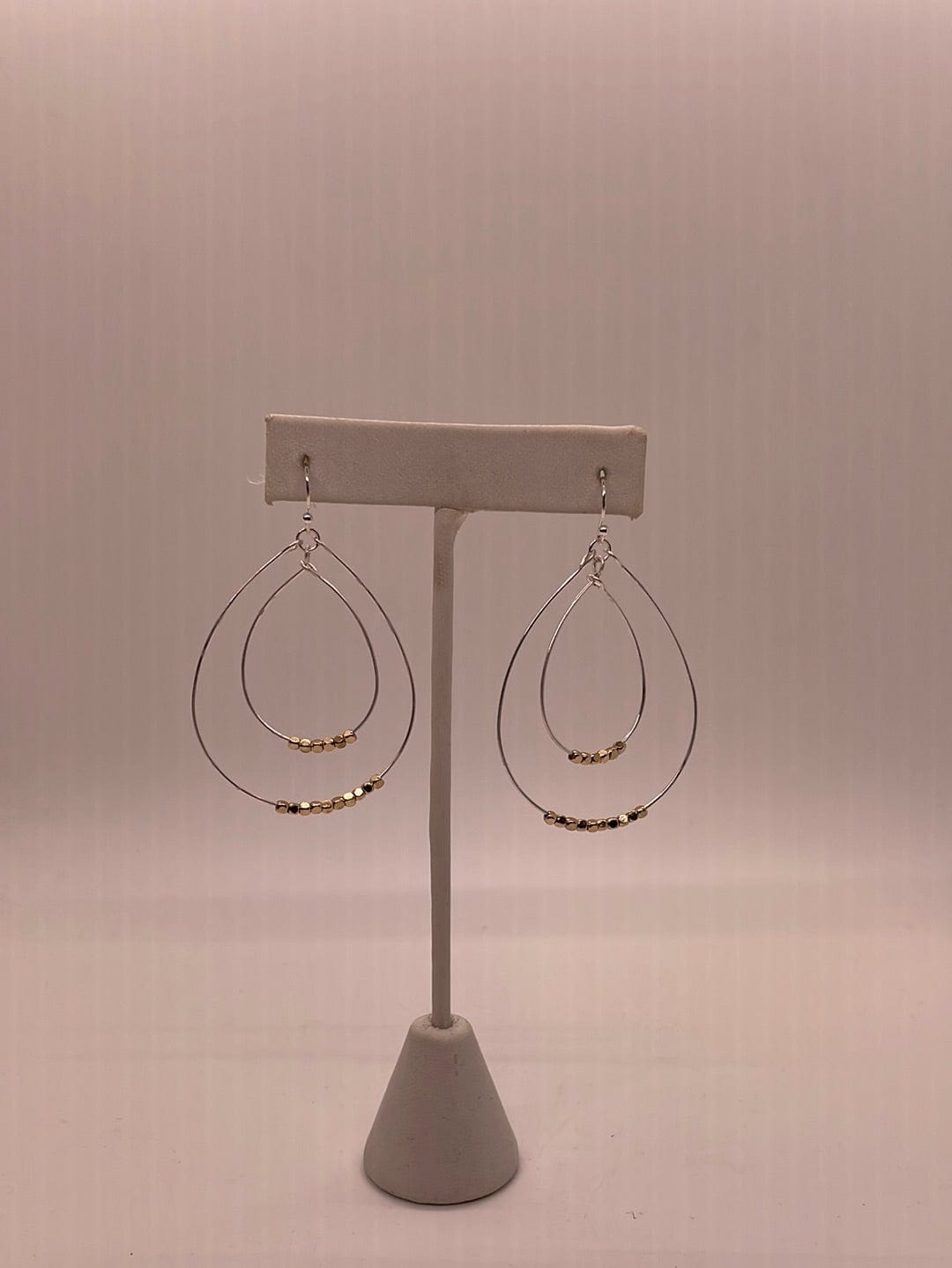 Gold Nugget Wire Loop Earring