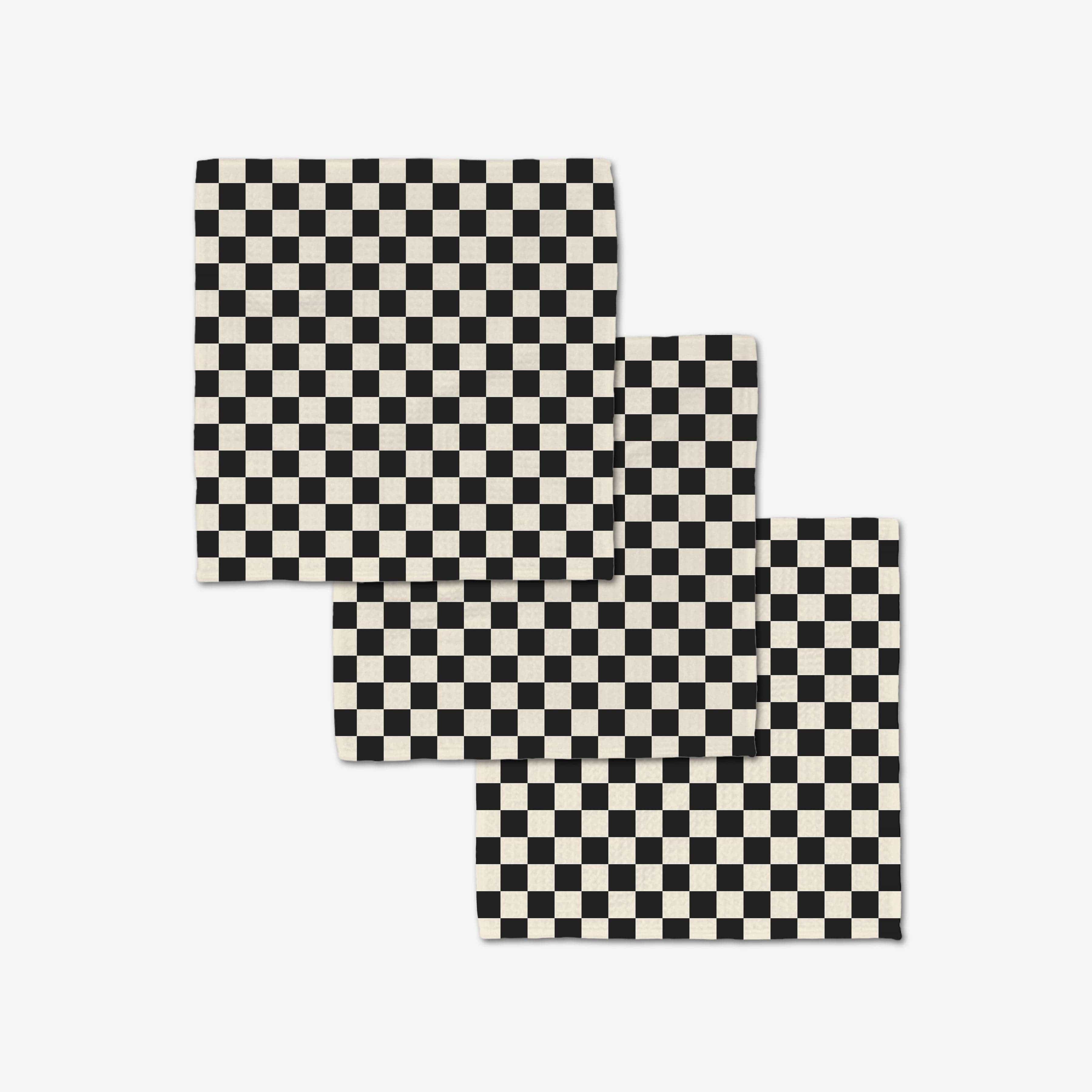 Geometry Checkered Luxe Dish Cloth Set