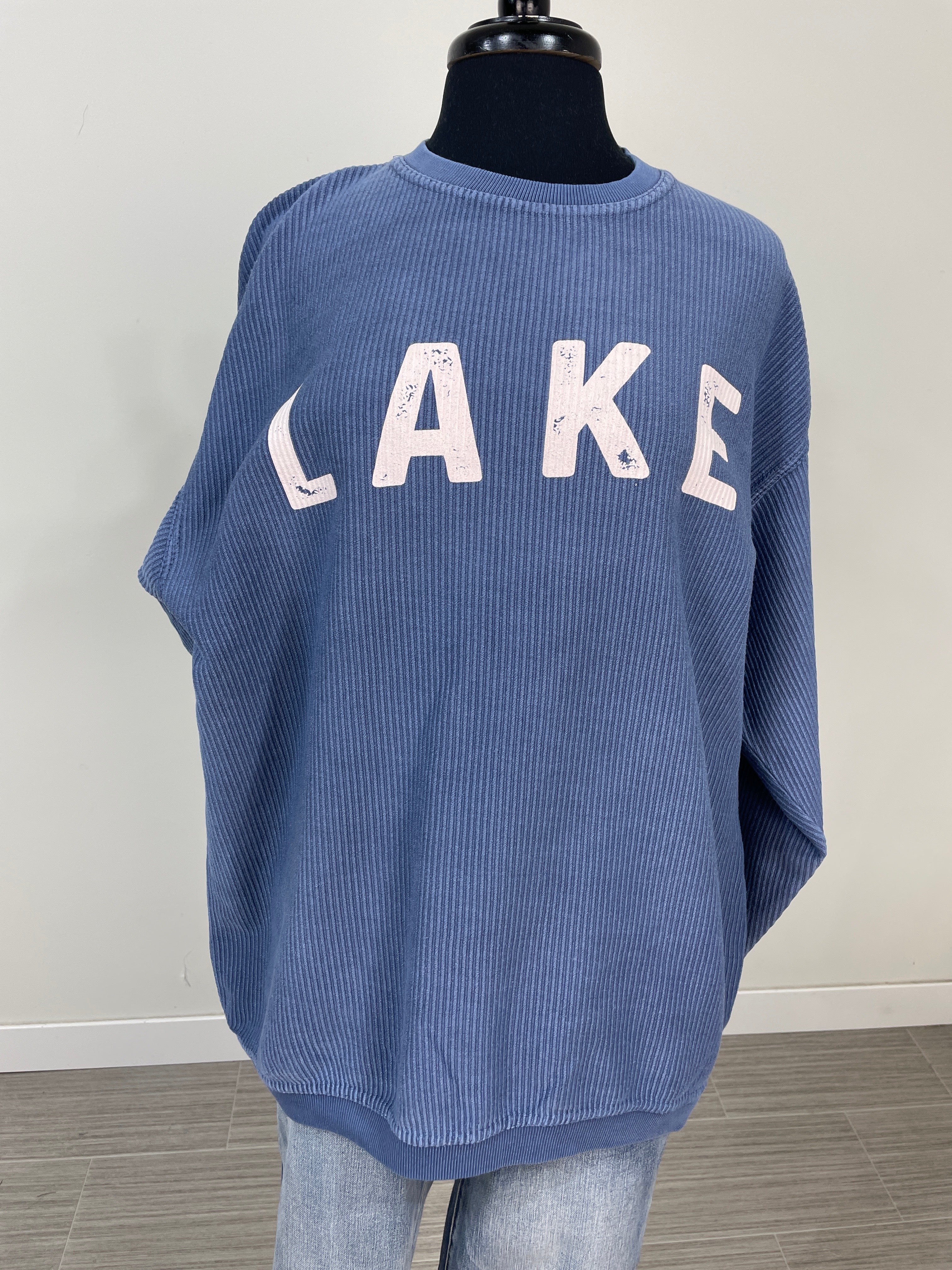 Denim Lake Corduroy Crewneck