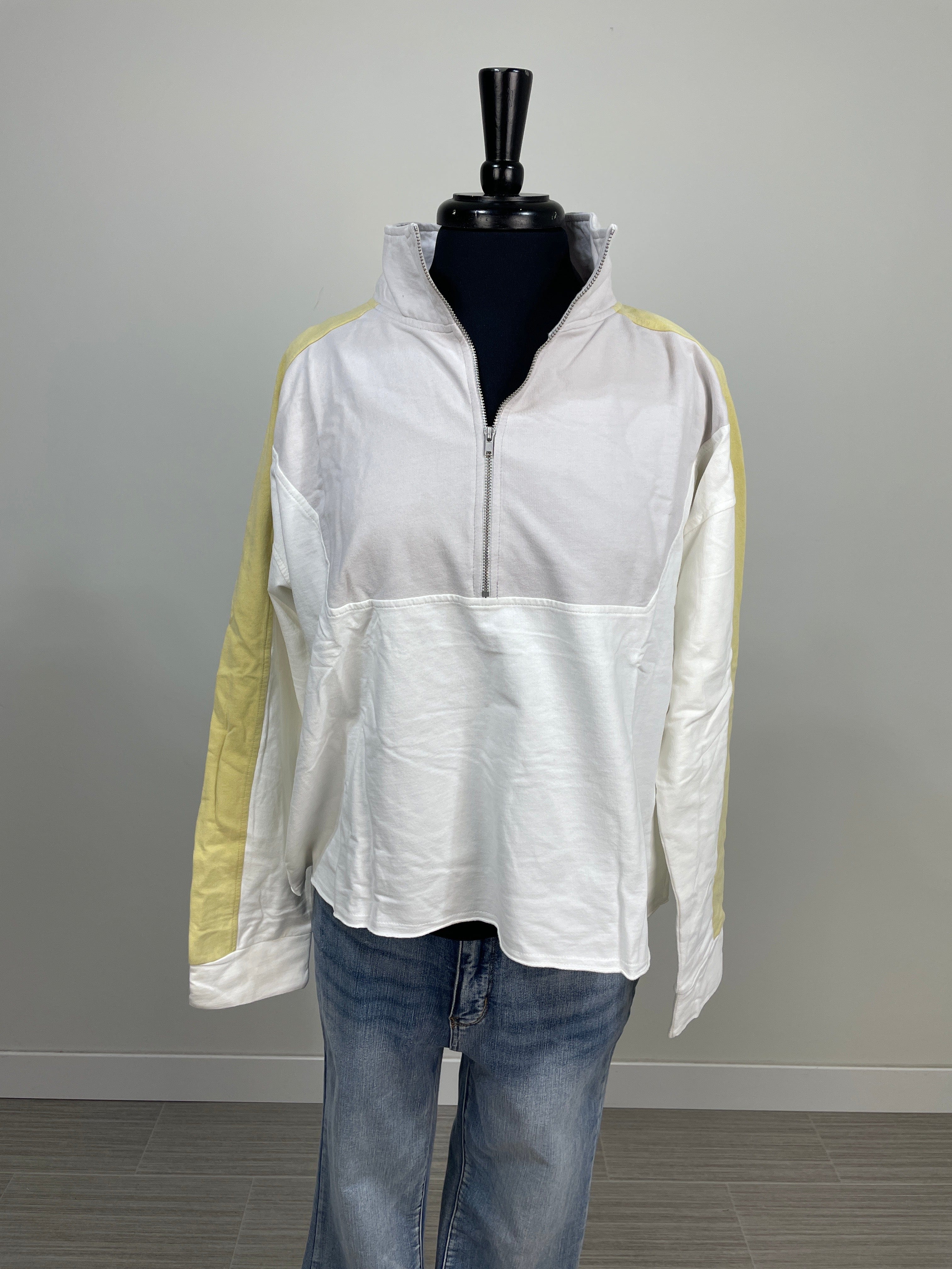 Off White Colorblock Half Zip
