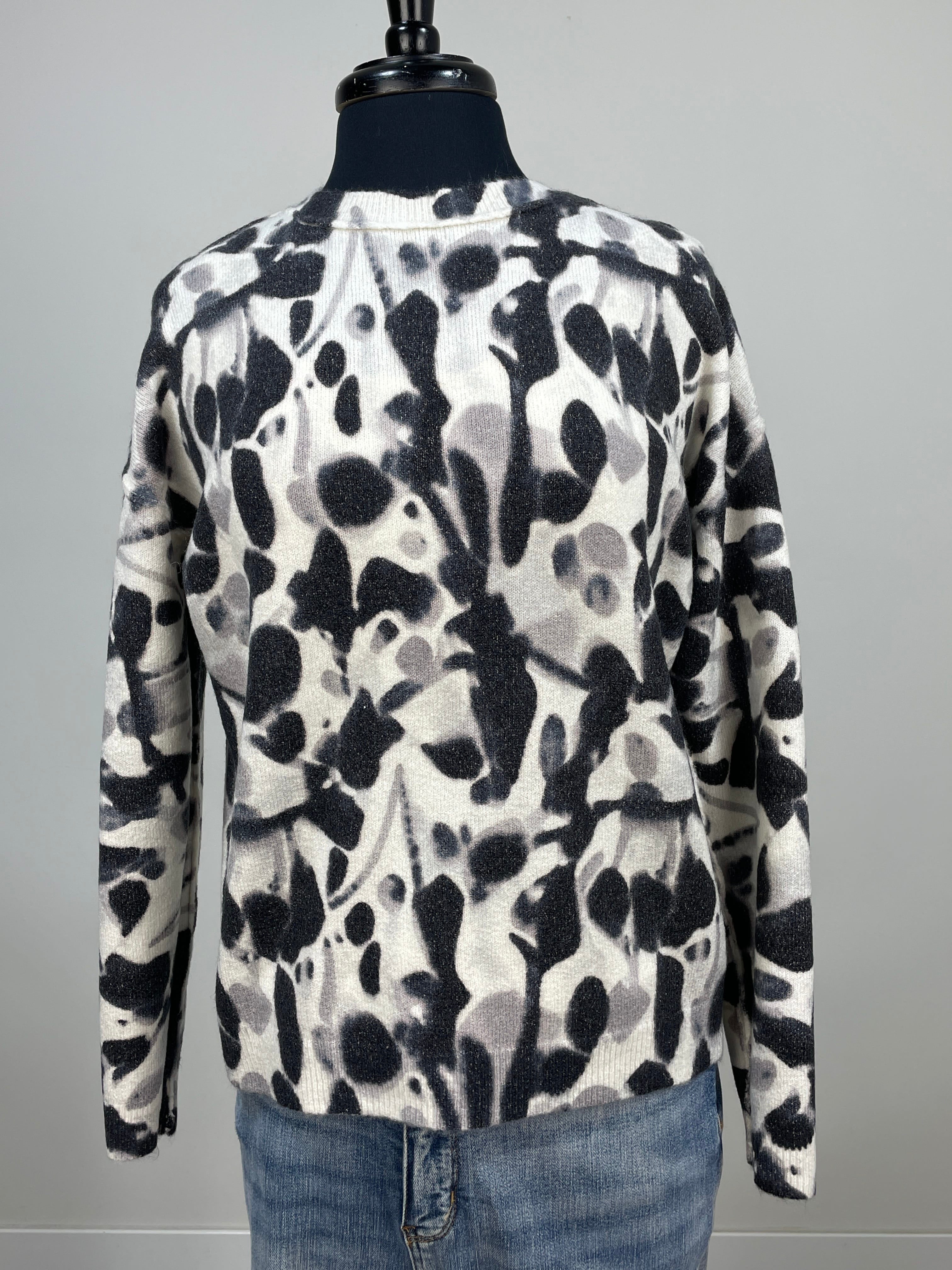 Black Smudge Reversible Sweater