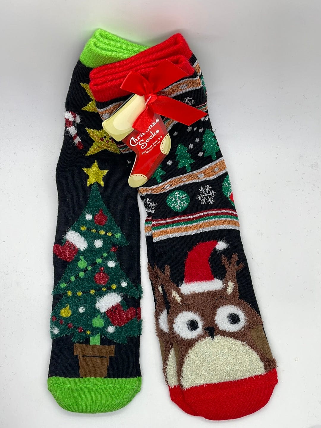 Owl & Tree 2pk Holiday Socks