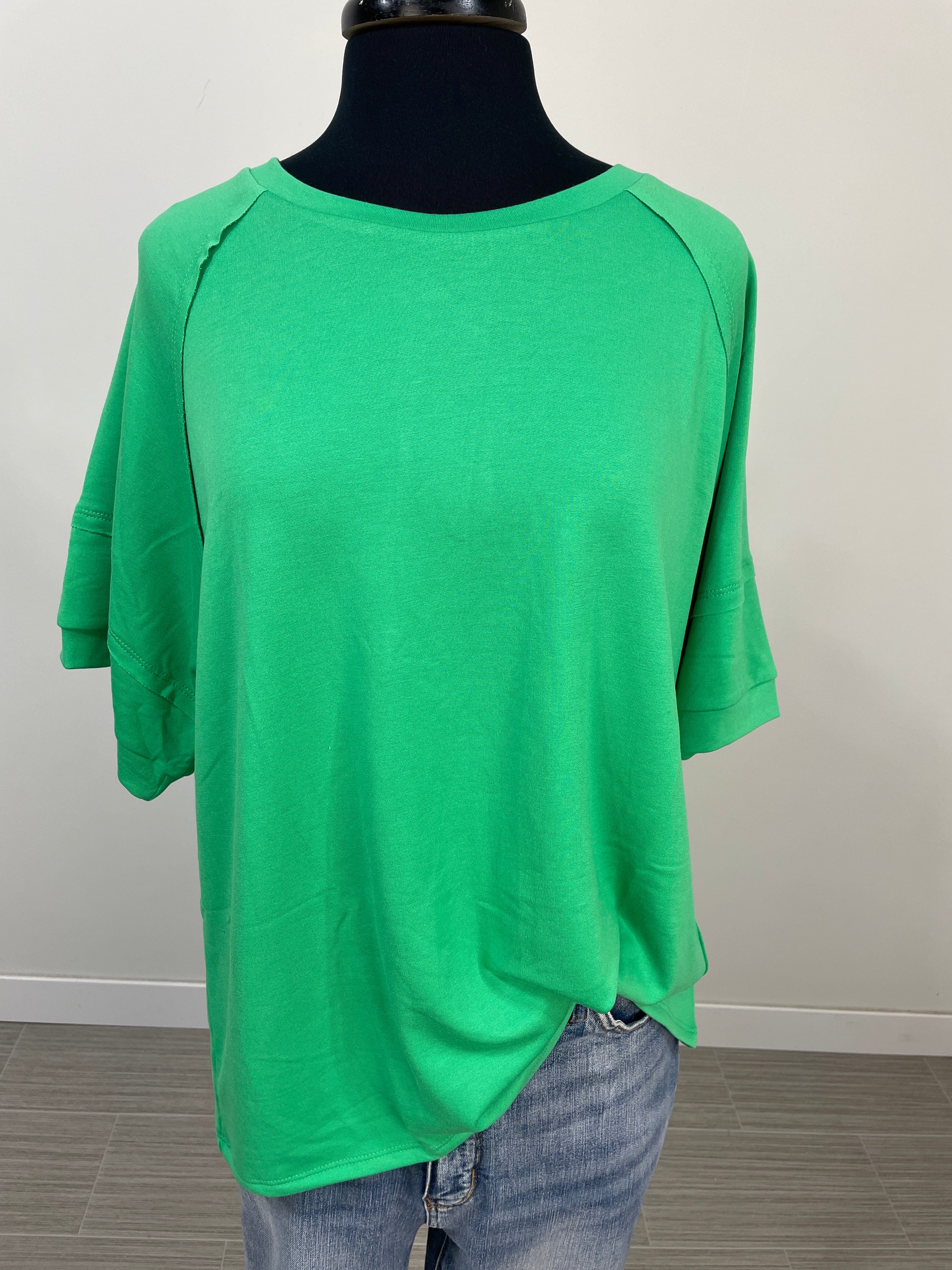 Kelly Green Relaxed Fit Terry Top