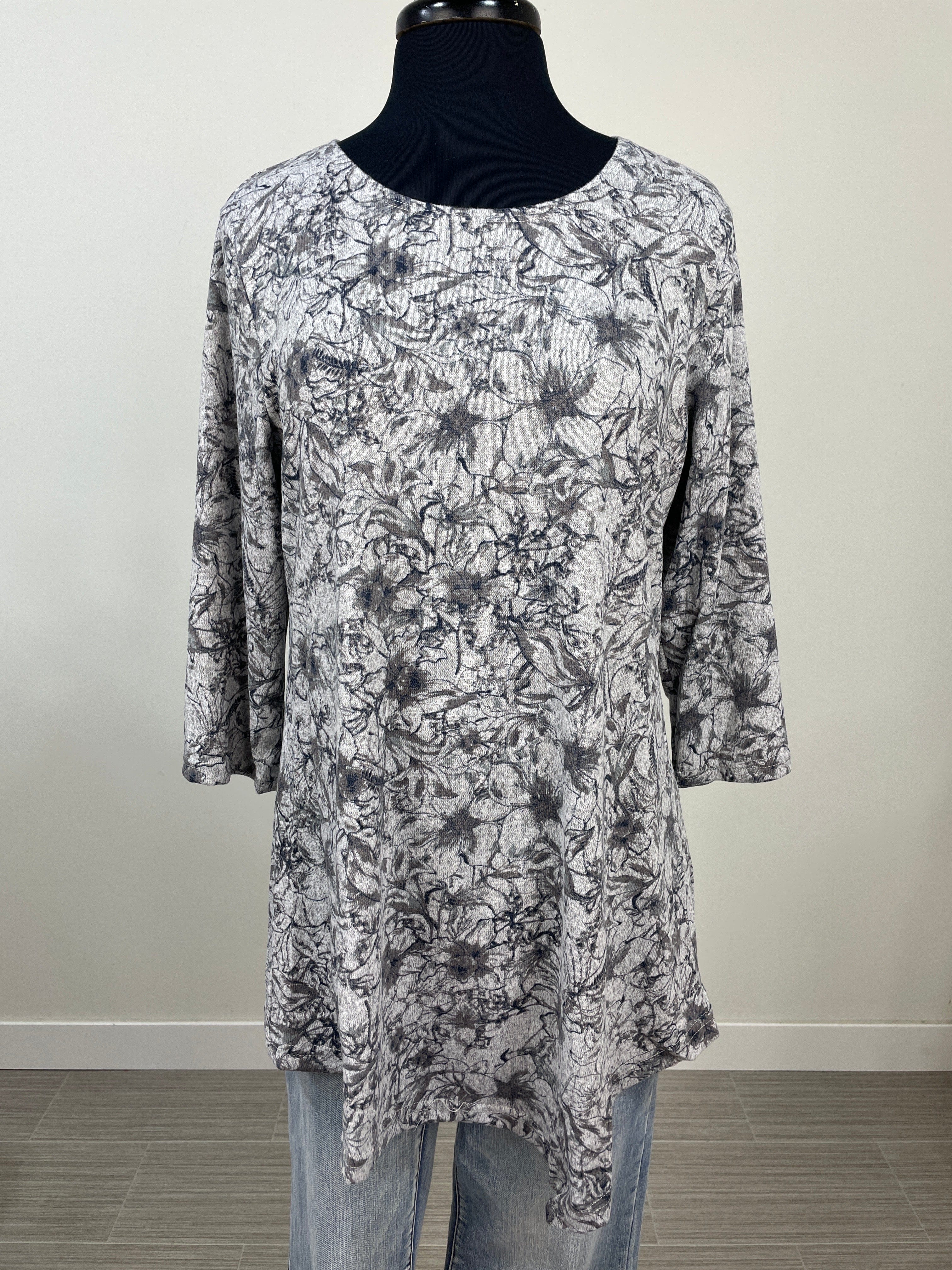 Grey Floral Triangle Bottom Top