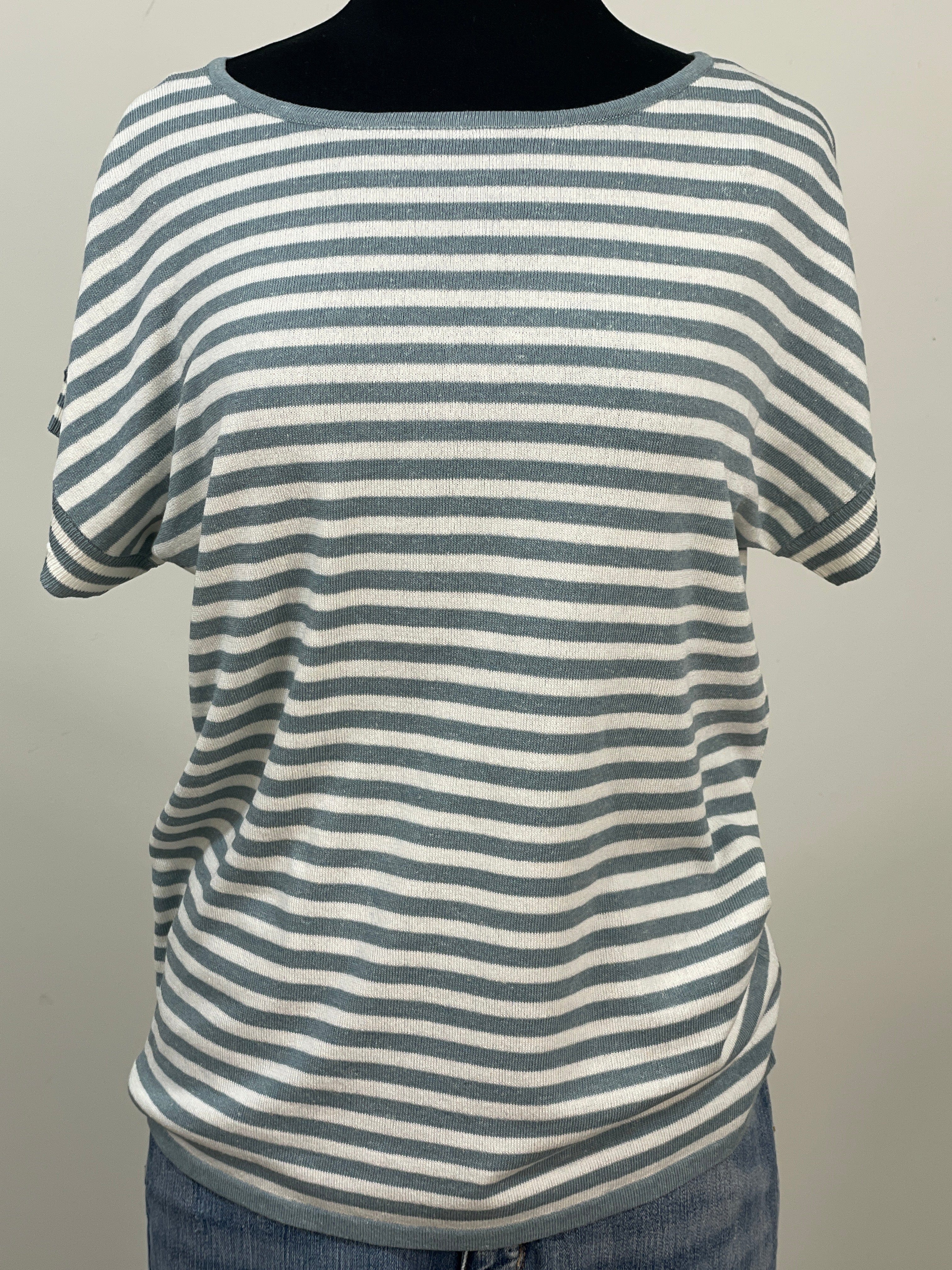 Dusty Blue Striped Sweater