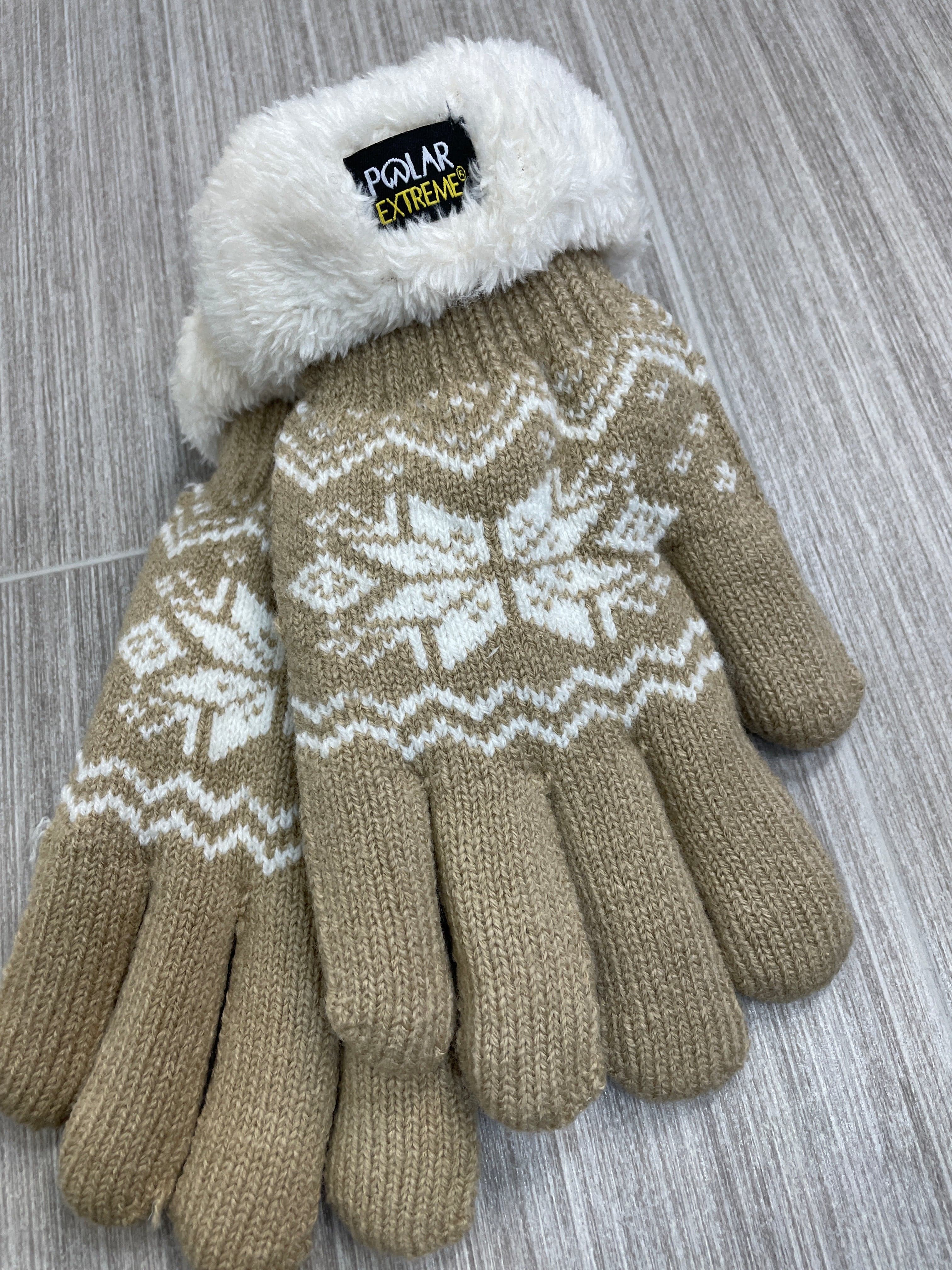 PE Women's Tan Snowflake Gloves