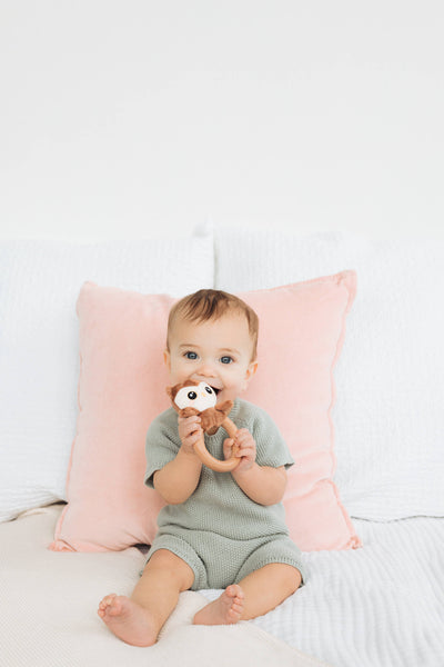 Owl Wooden & Plush Baby Teether