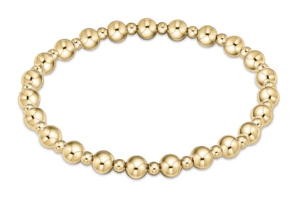 Classic Grateful Pattern 5mm Bead Bracelet - Gold