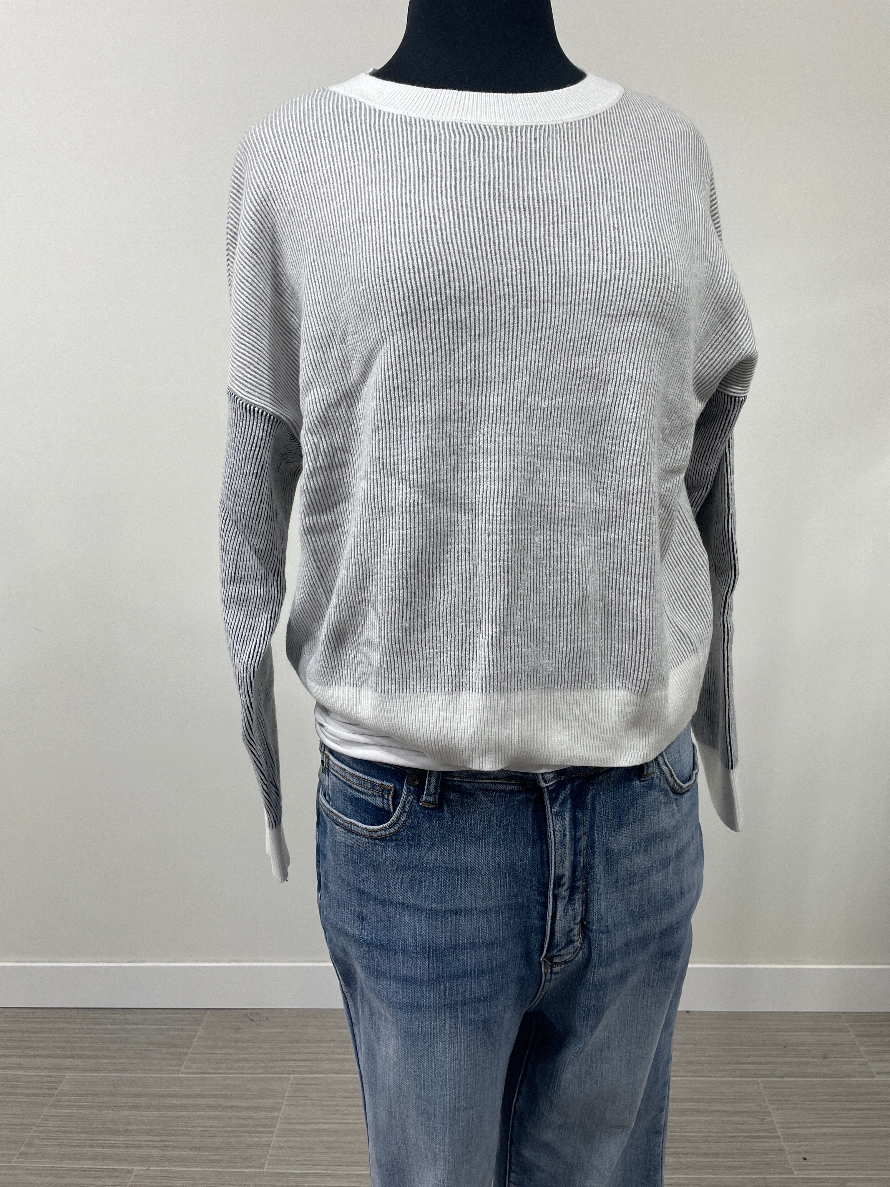 Grey Ribbed Everyday Sweater