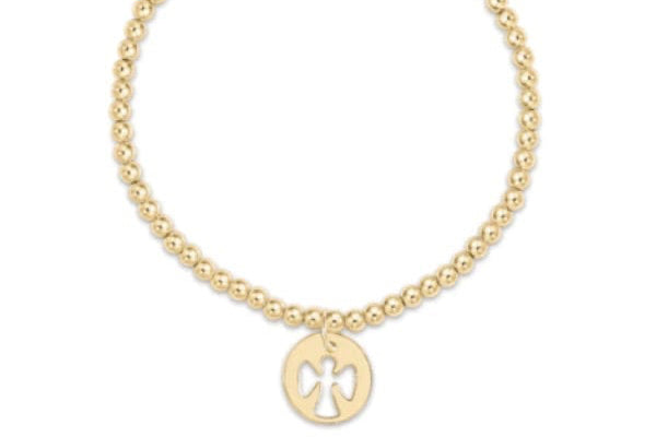 Classic Gold 3mm Bracelet - Guardian Angel Gold Disc