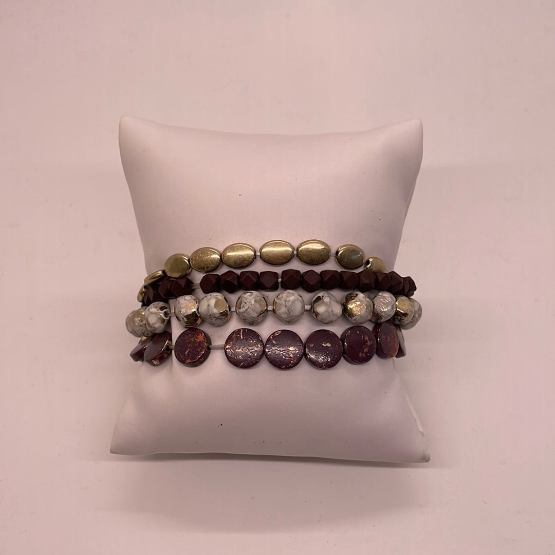 Brown & Gold Metal Layered Bracelet