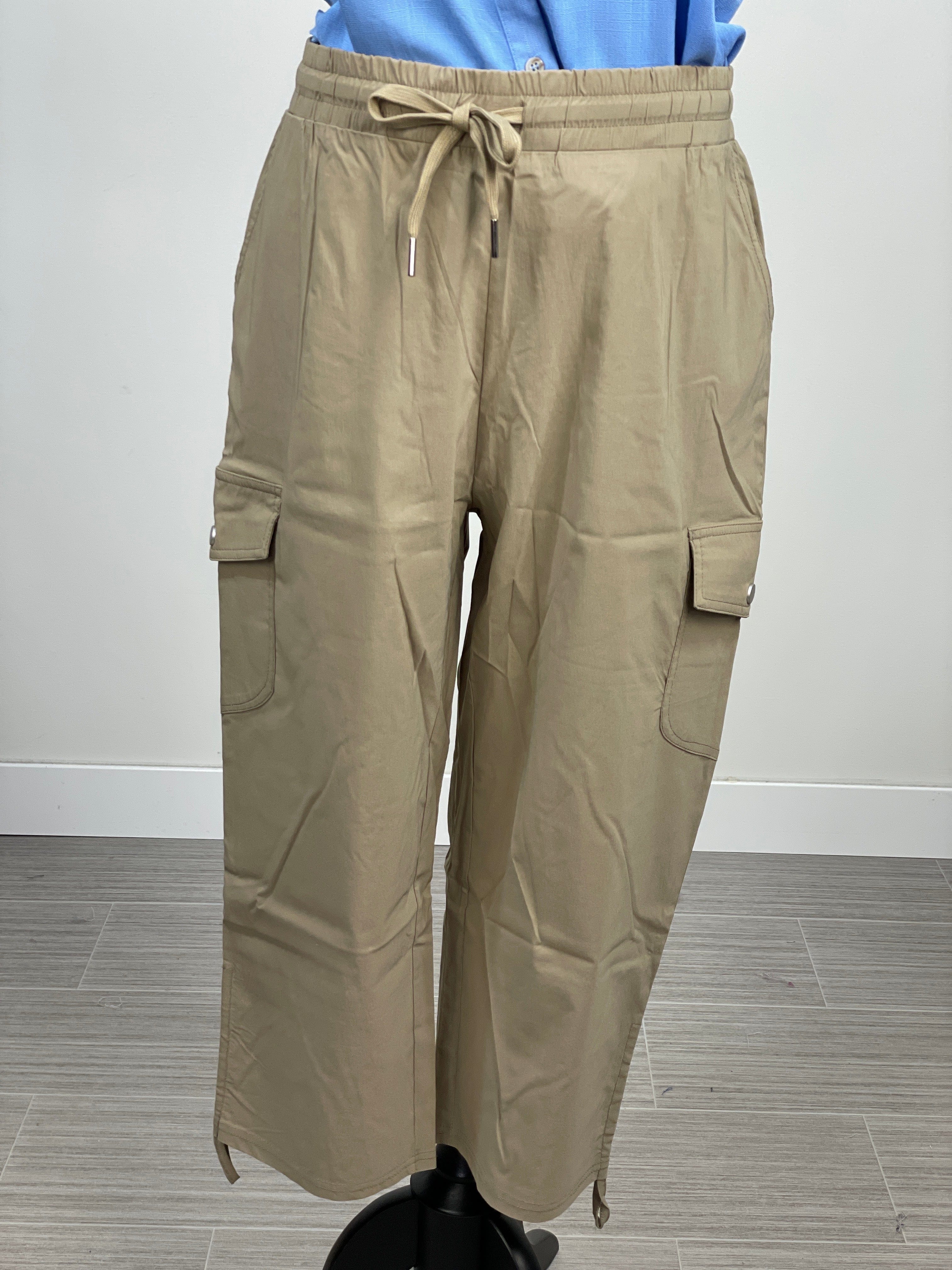 Taupe Drawstring Crop Pant