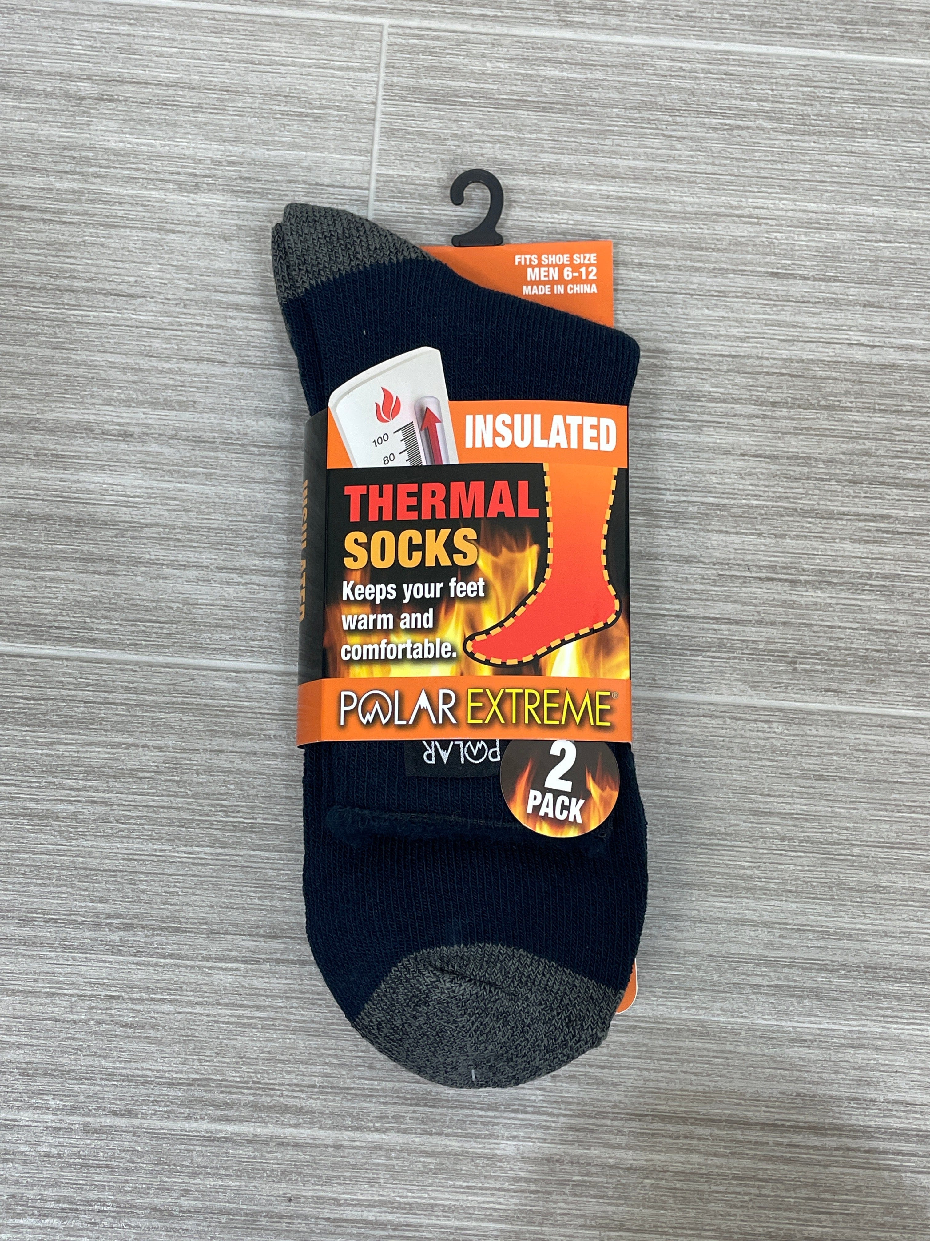 Navy Contrast Toe 2-Pack Polar Extreme Heat Men's Lite Brushed Sock
