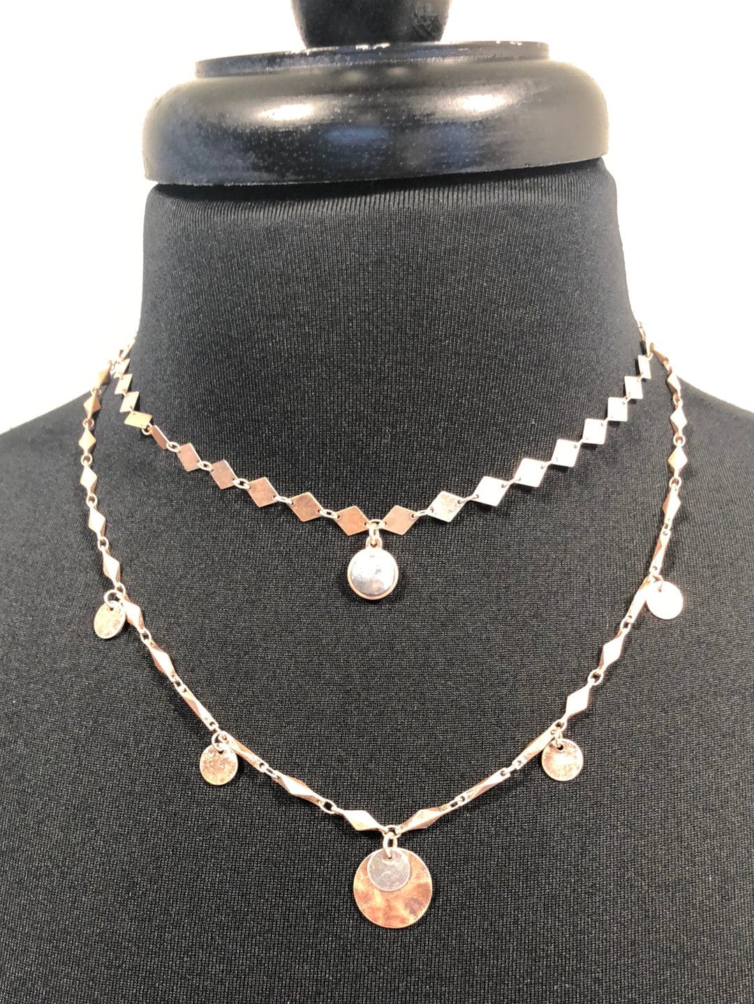 Rose Gold Double Layer Diamond Chain Necklace