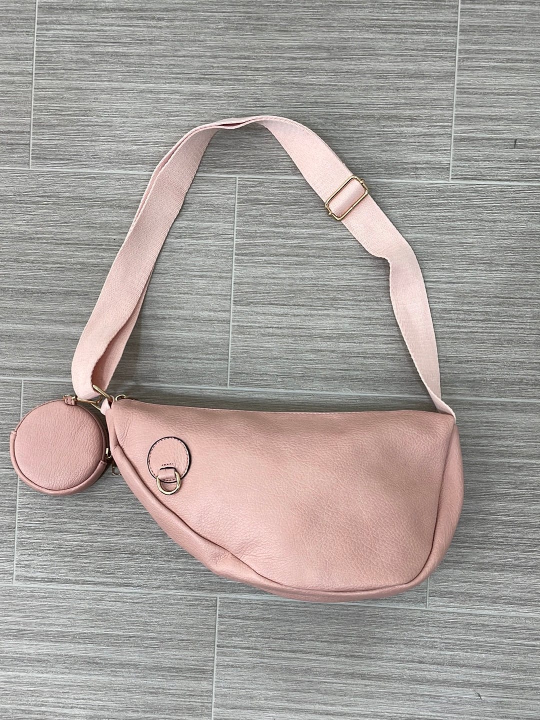 Pink Soft Sling Bag W/ Coin Pouch