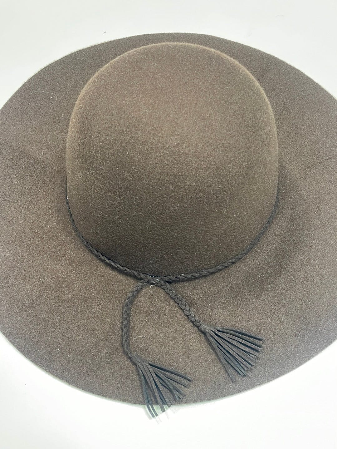 Brown Felt Hat W/ Braid Trim