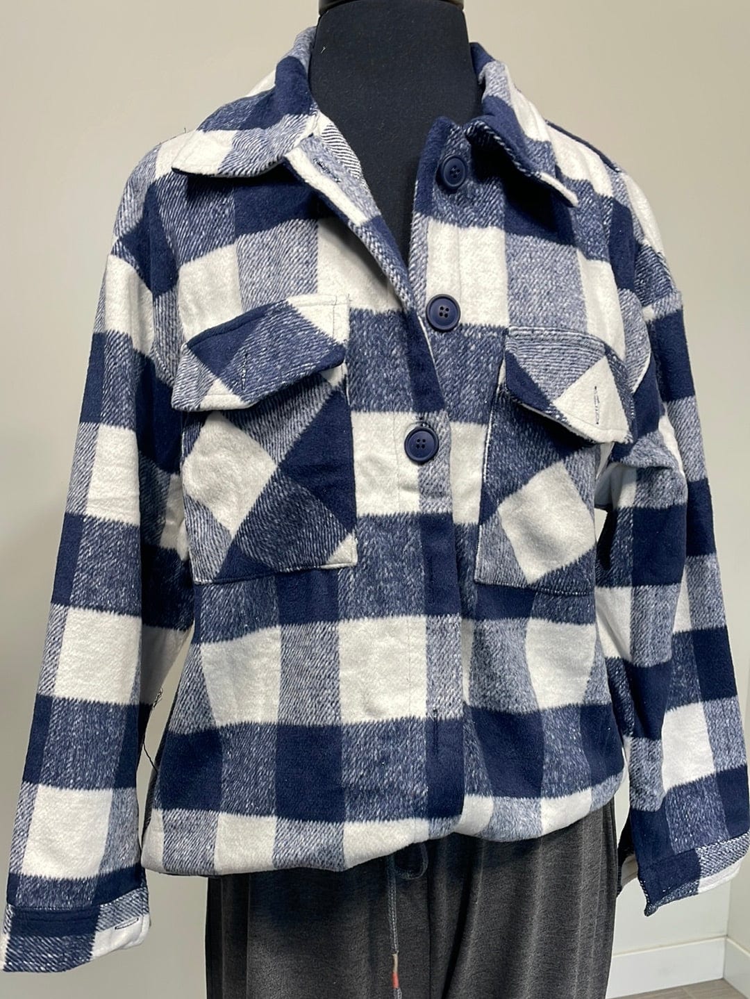 Blue and White Plaid Shacket