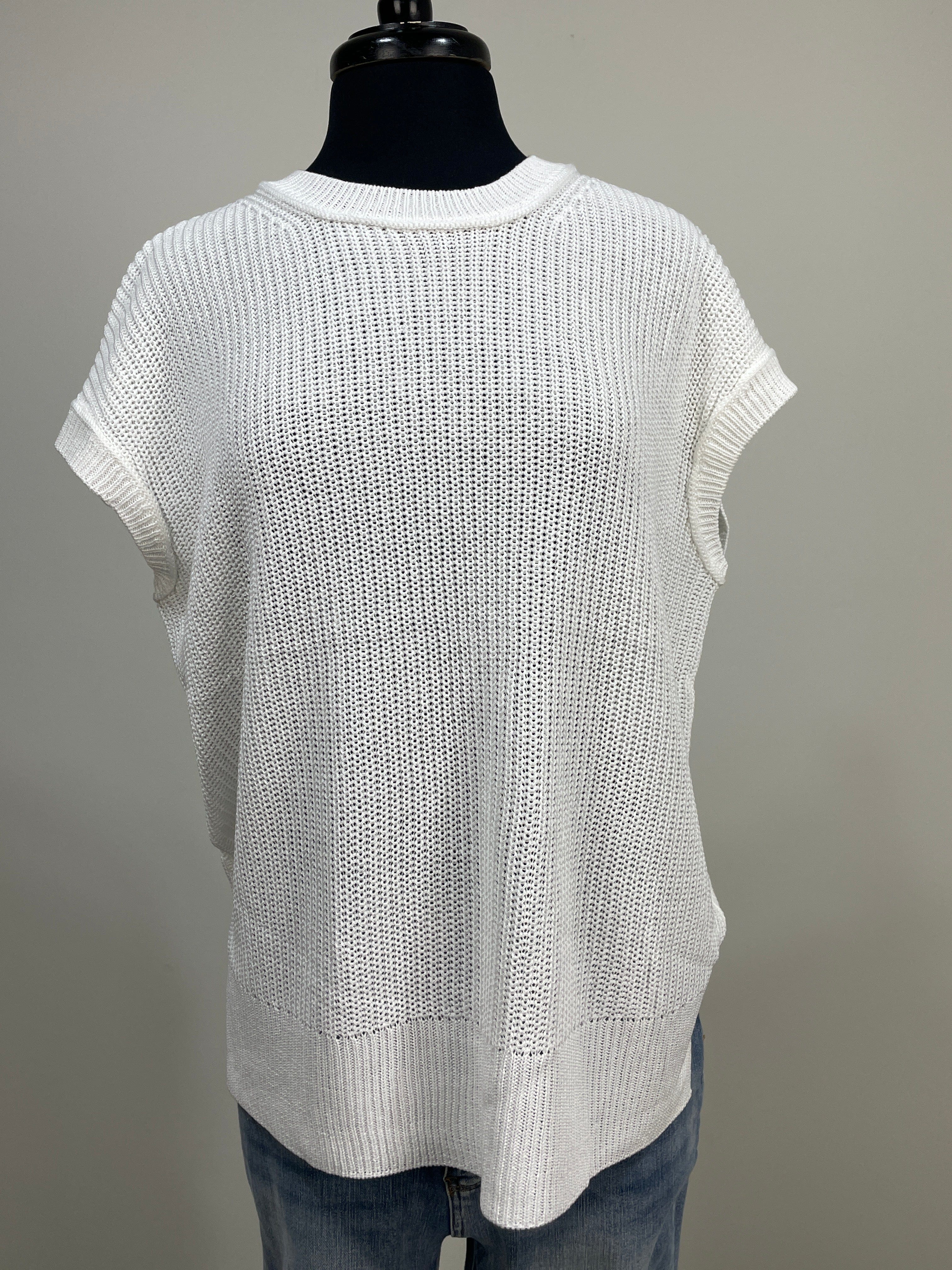 Ivory Oversize Sweater Vest
