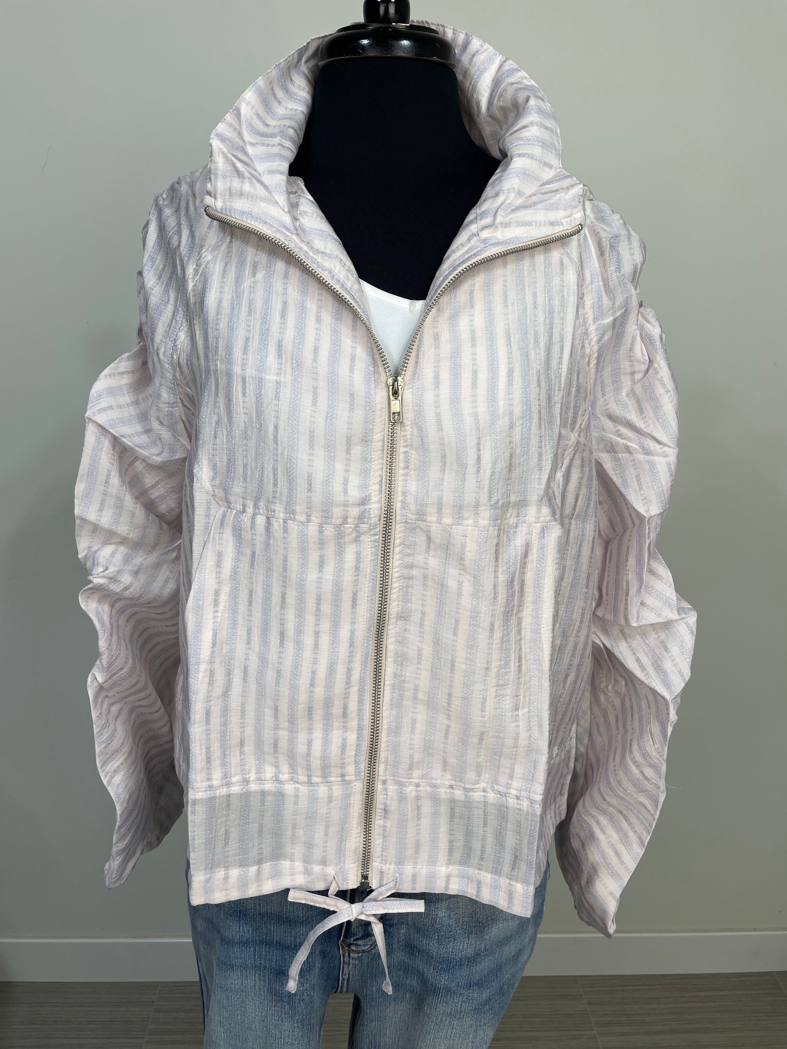 Lavender Ice Ruched Sleeve Jacket