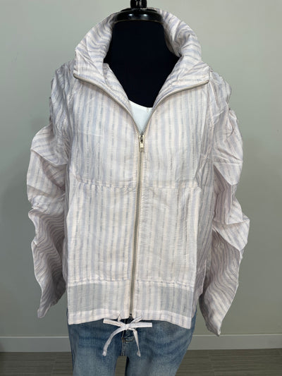 Lavender Ice Ruched Sleeve Jacket