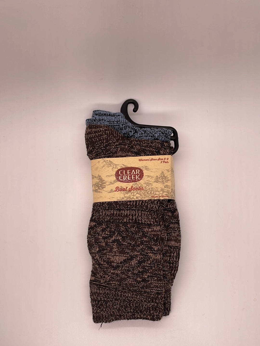 CC Women's Brown & Blue 2pk Boot Sock