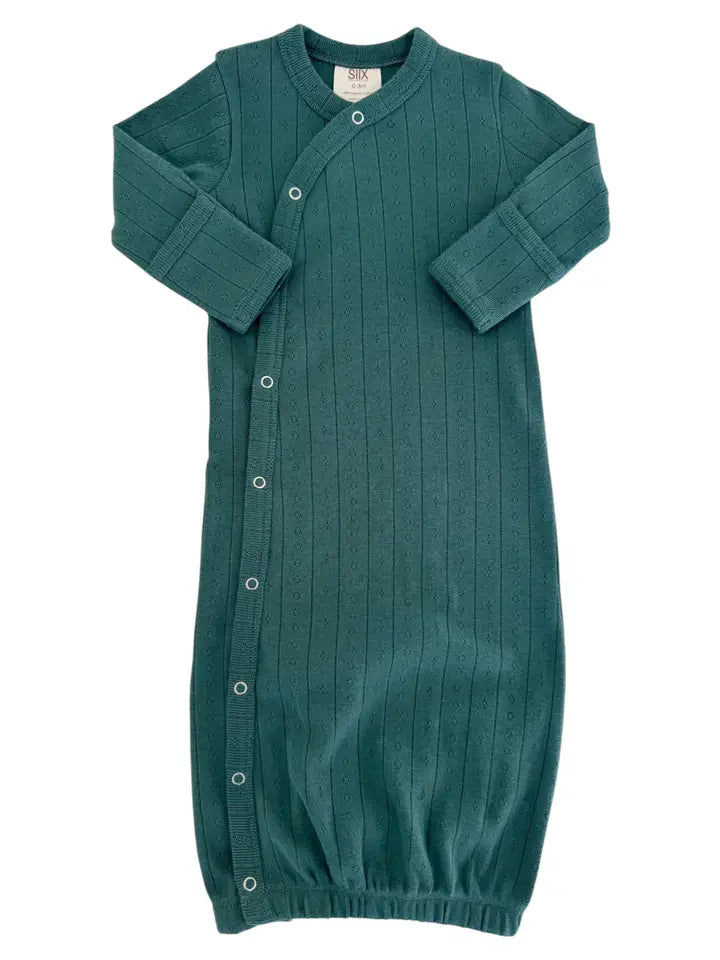 Organic Pointelle Gown - Pine