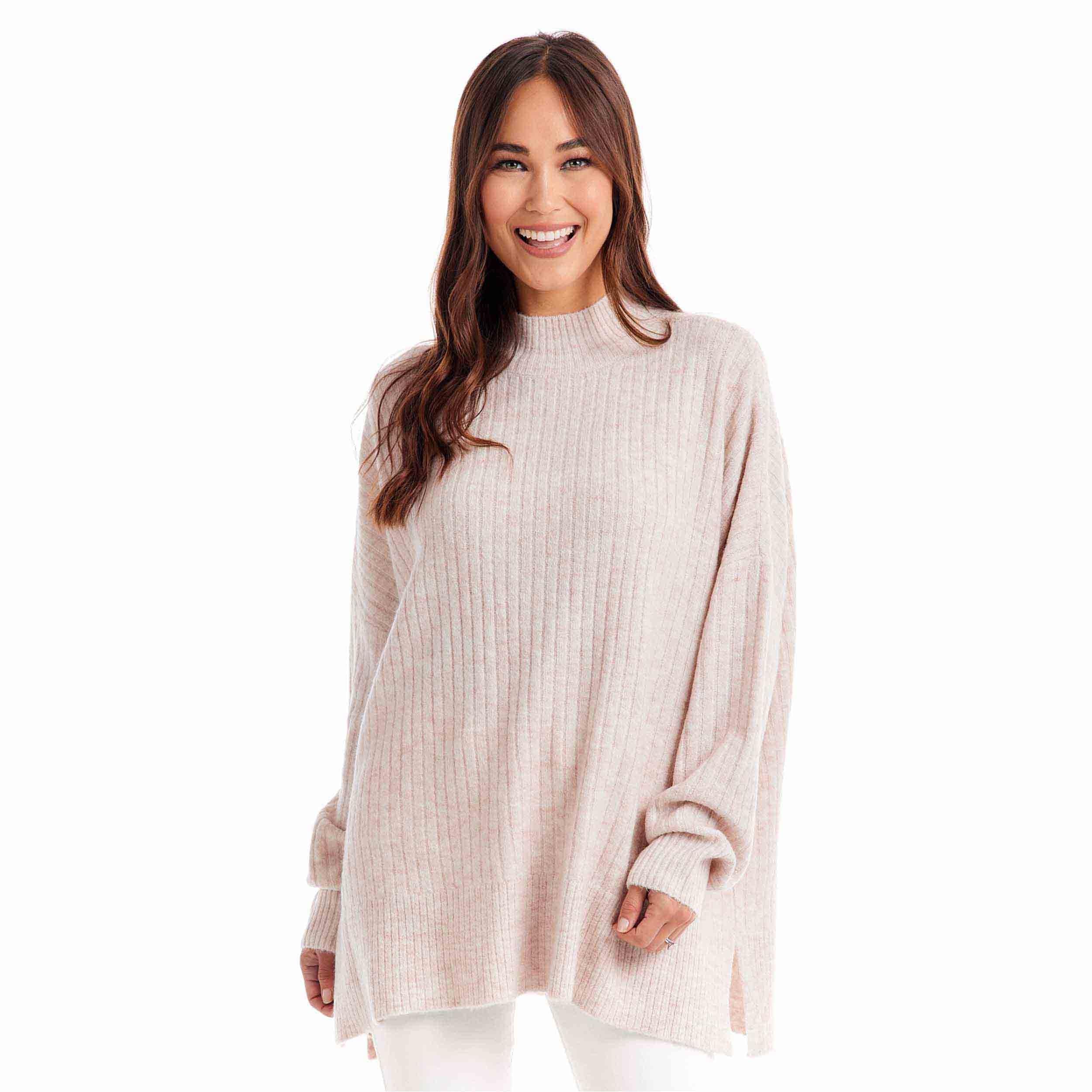 Light Pink Milo Ribbed Onesize Sweater