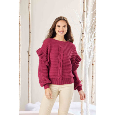 Raspberry Willow Ruffle Sweater