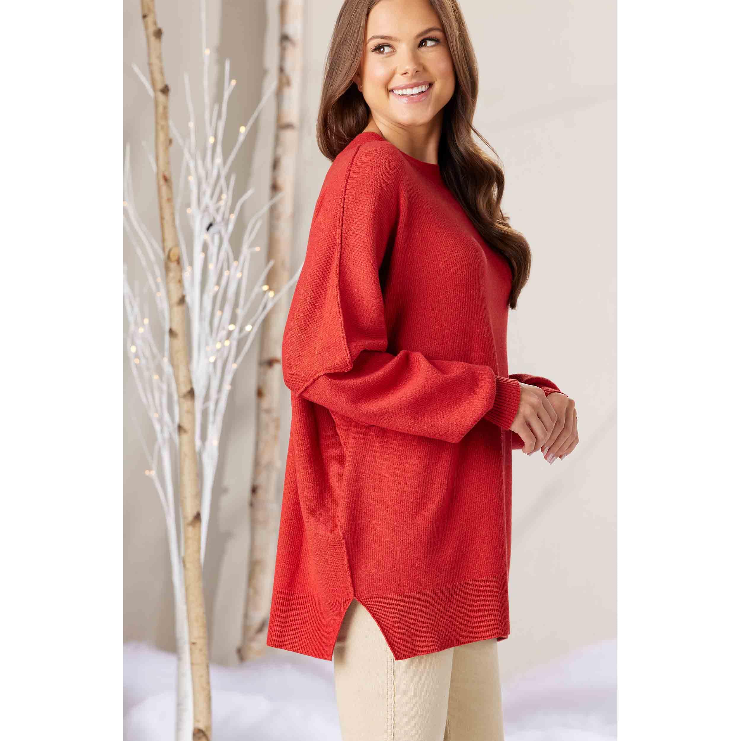 Rust Astrid Ribbed Onesize Sweater