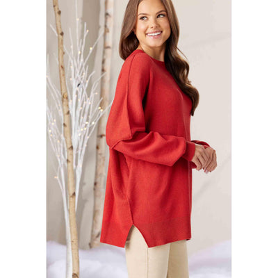 Rust Astrid Ribbed Onesize Sweater