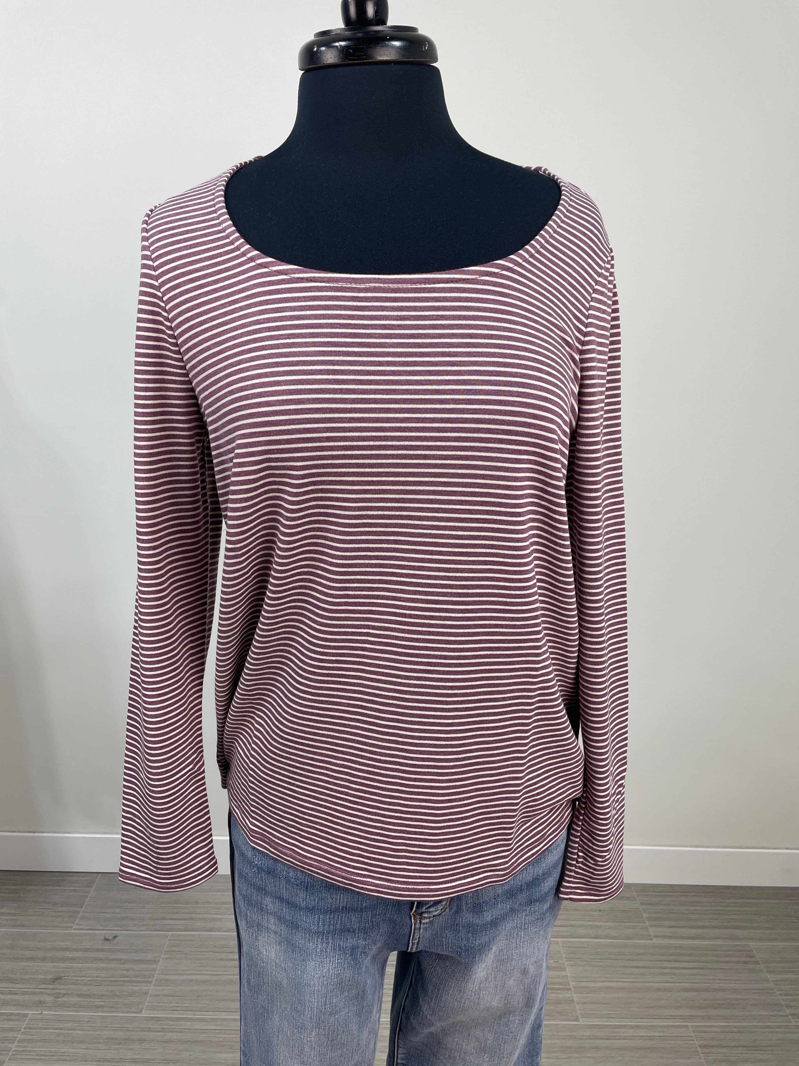 Light Plum Stripe Top