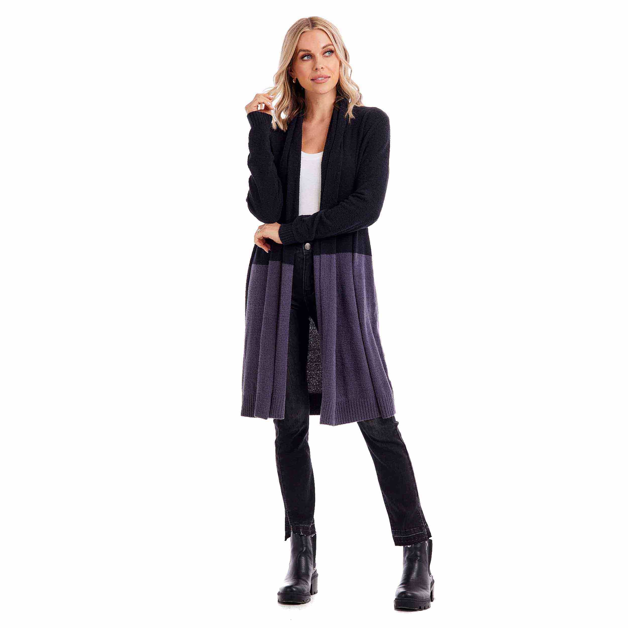 Black Pip Color Block Cardigan