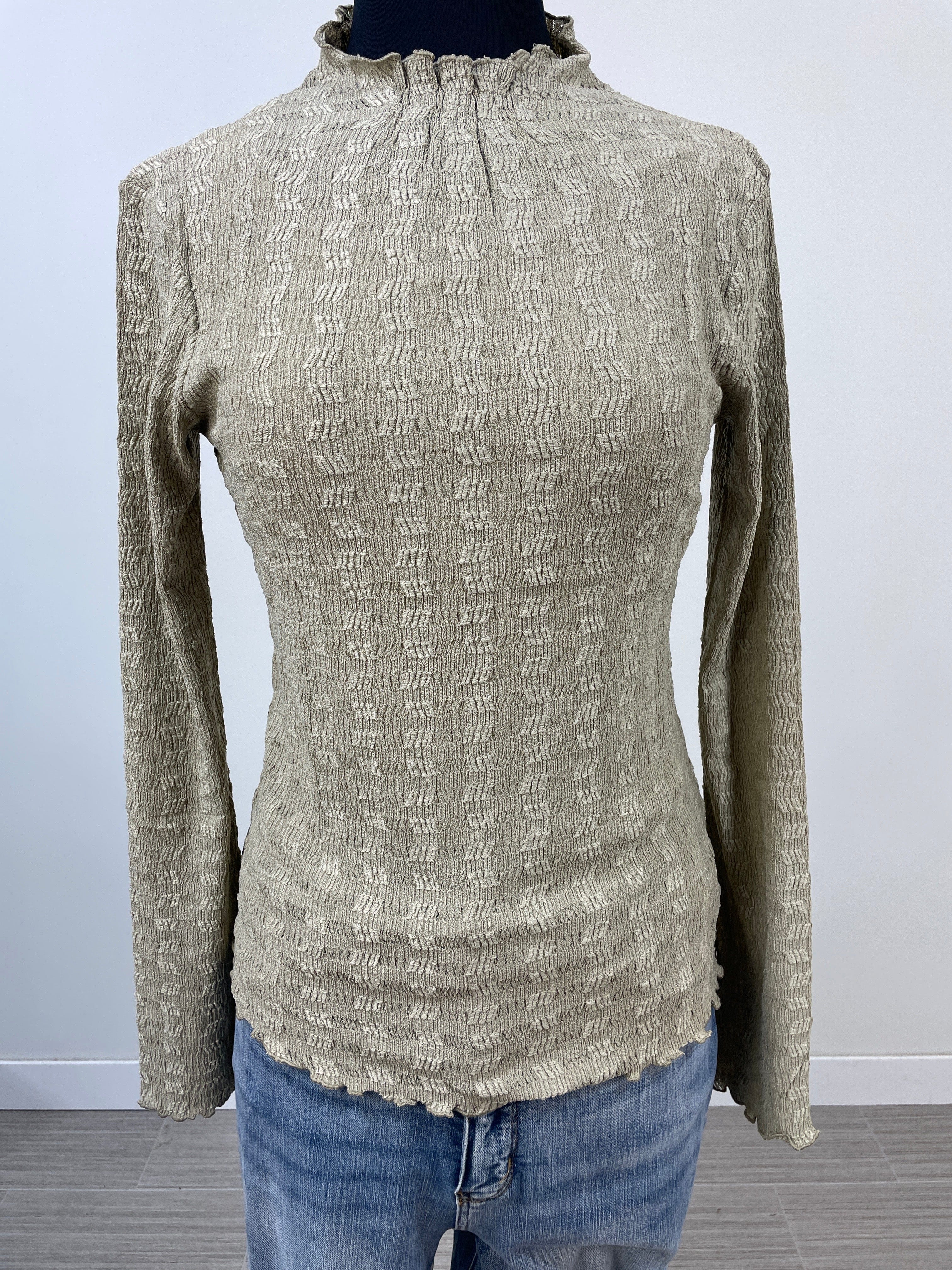 Sage Lettuce Edge Texture Top