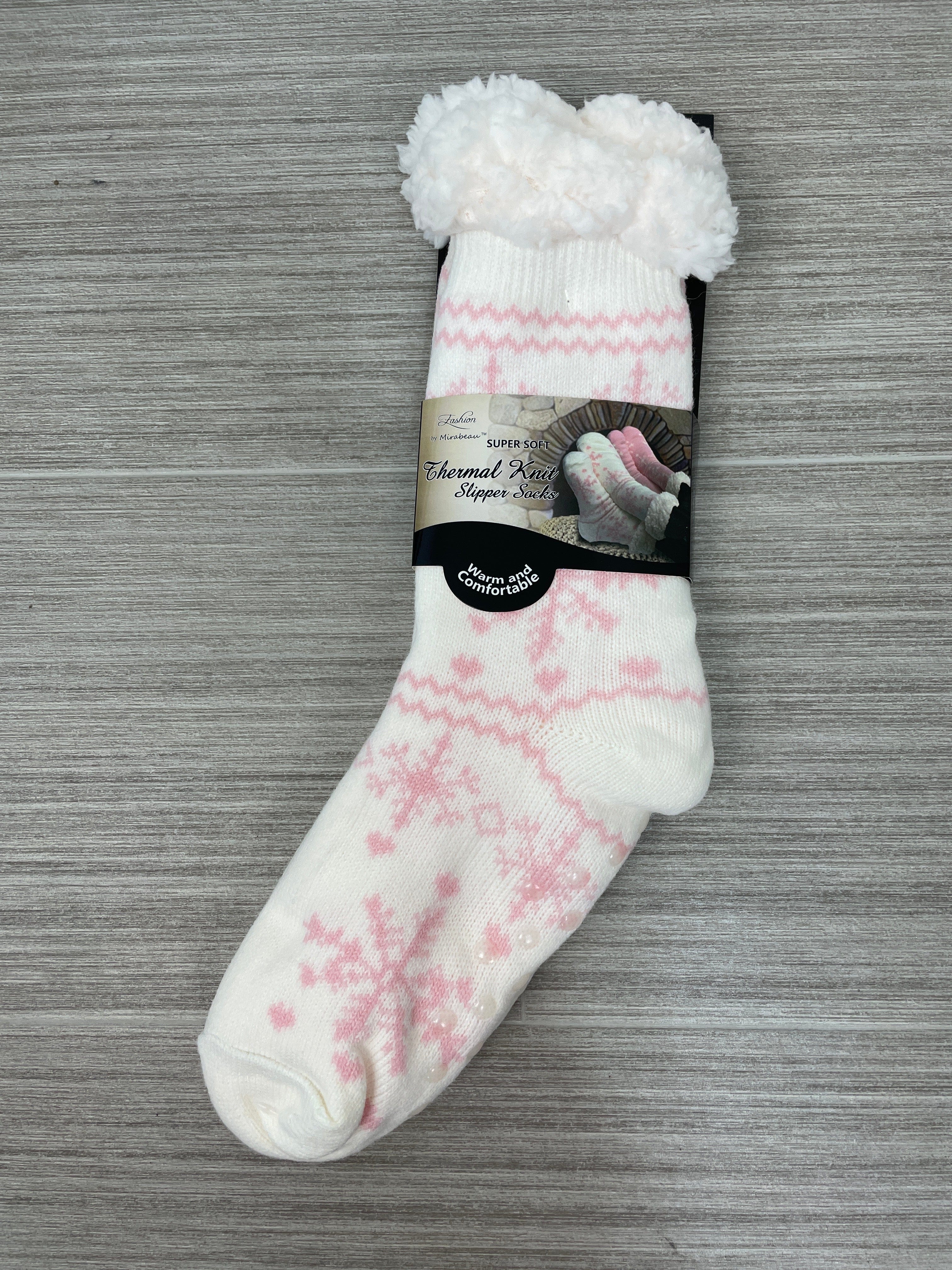 White Snowflake Thermal Slipper Sock