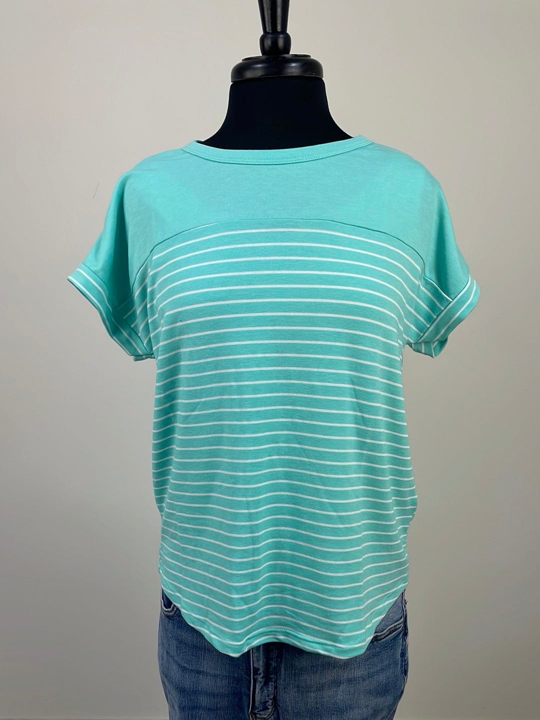 Aqua Nautical Stripe Top