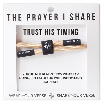 TRUST HIS TIMING Christian Cord Bracelet | Father's Day