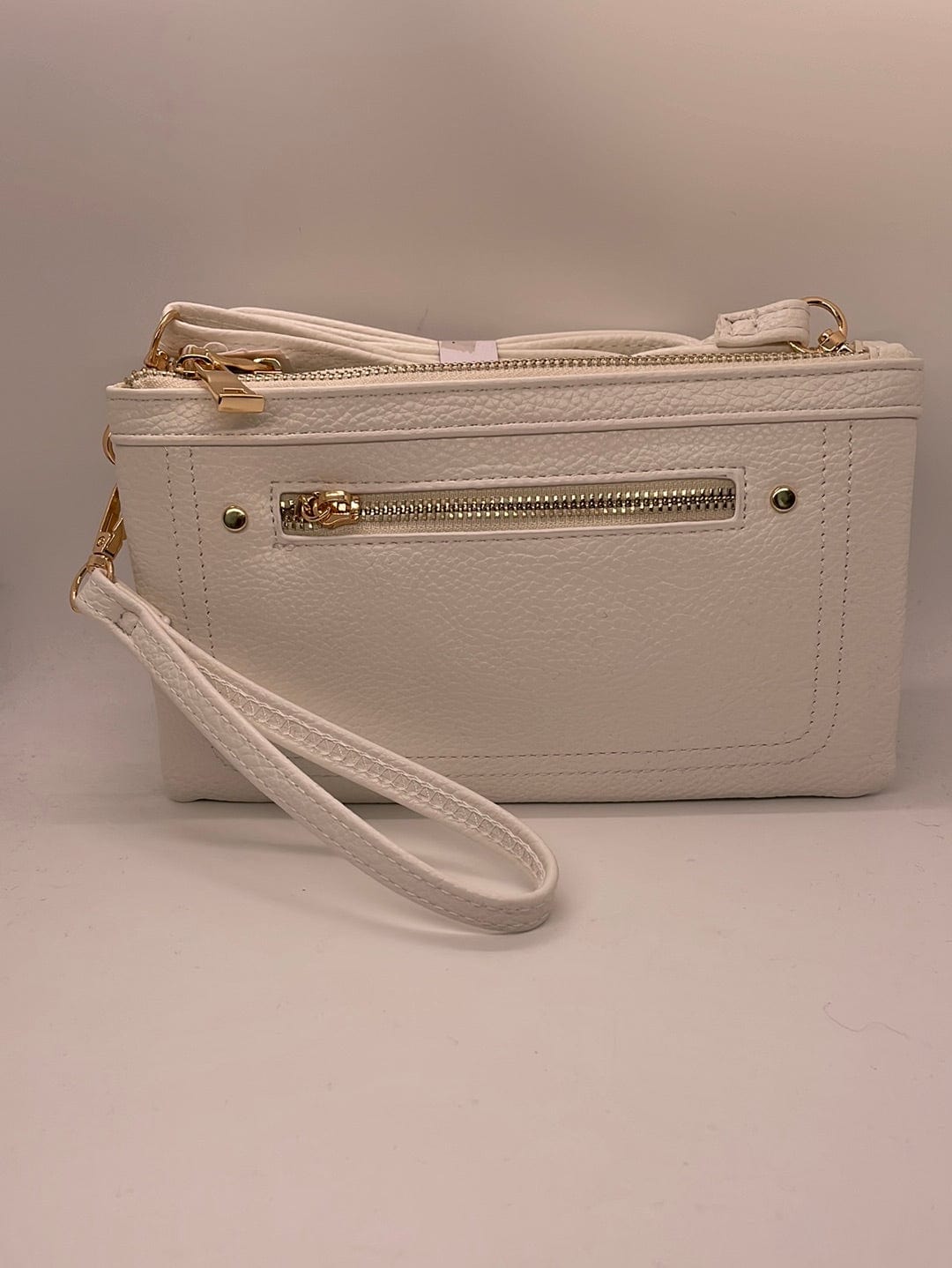 White Wallet Purse with Shoulder Strap