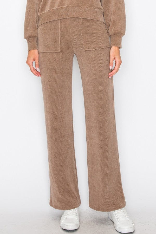 Khaki WIde-Leg Corduroy Pants