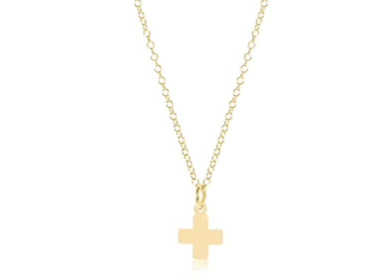 16" Necklace Gold - Signature Cross Gold Charm