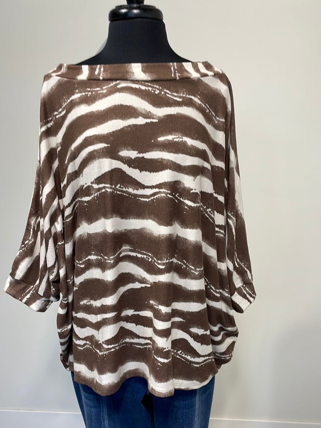 Mocha Wave Print Top