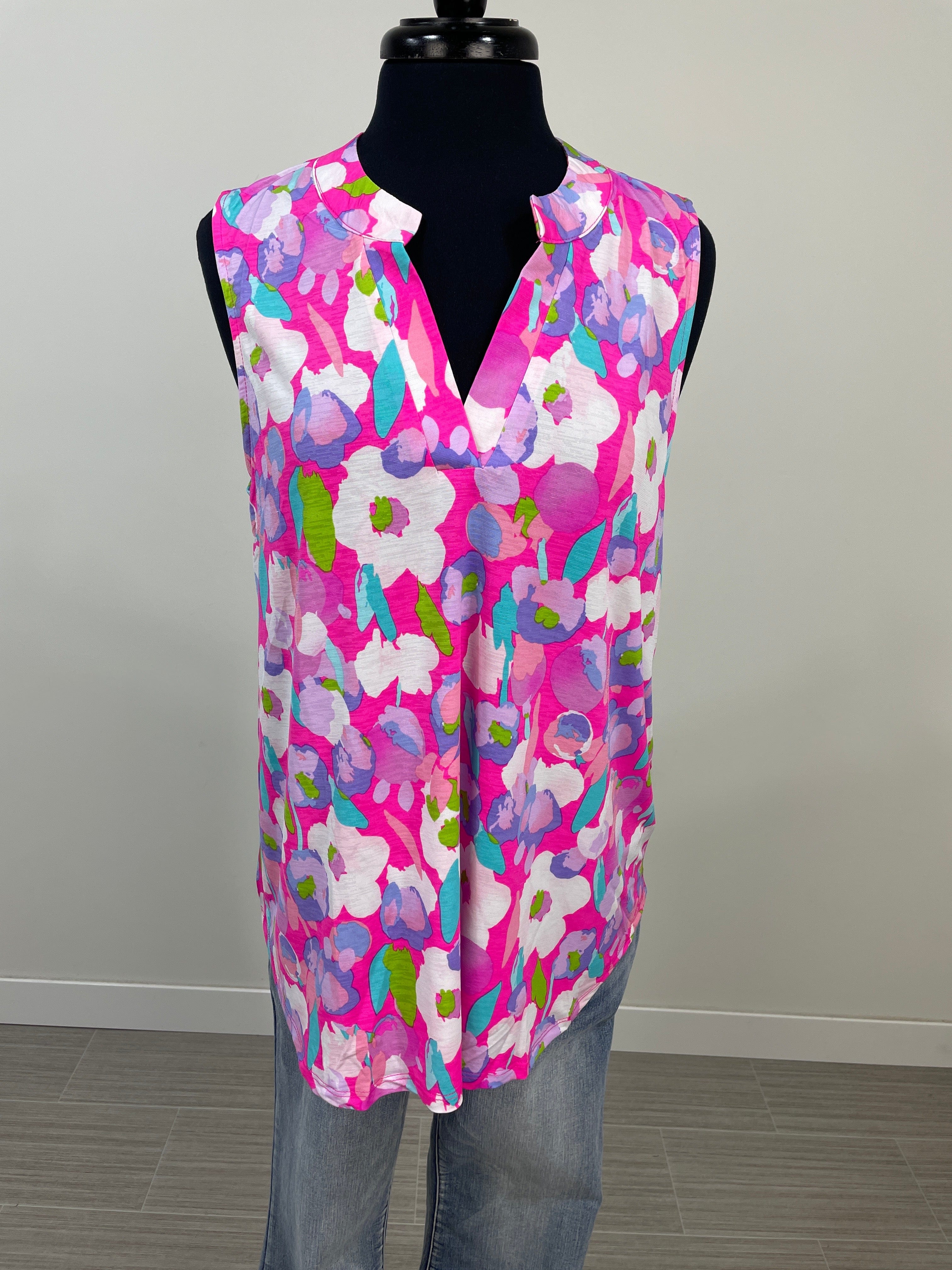 Magenta Flowers Lizzy Tank