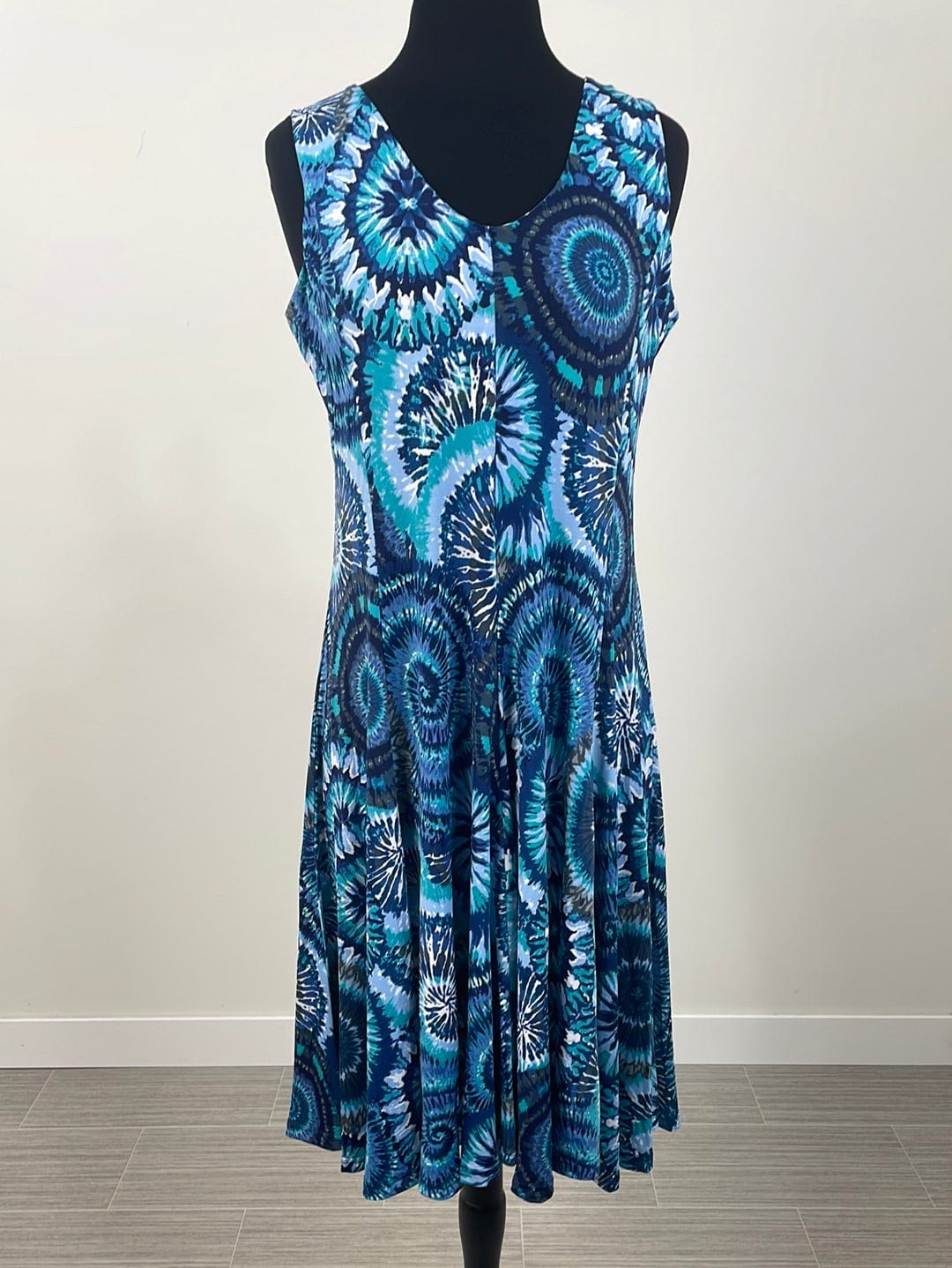 Tie Dye Sleeveless Swing Dress