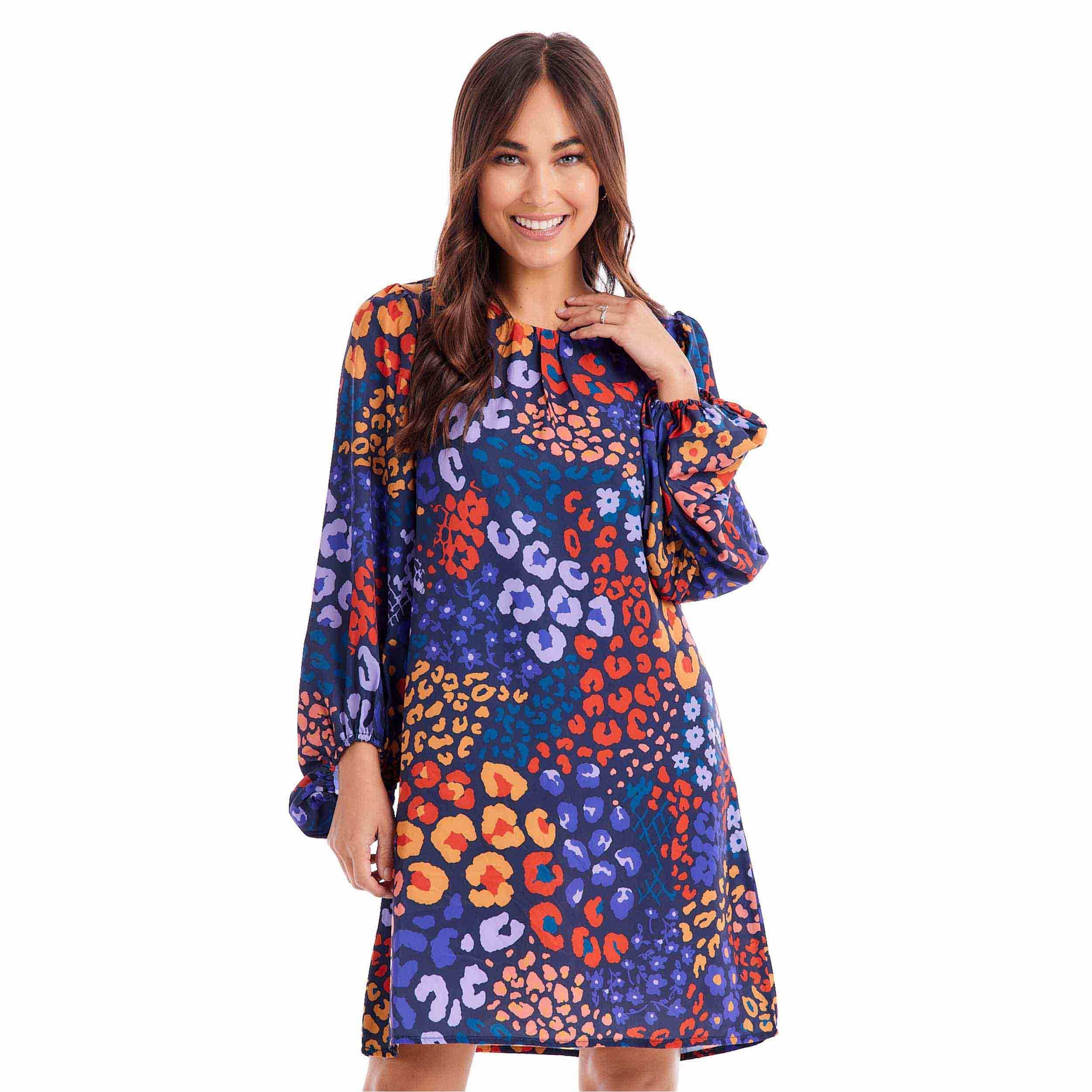 Blue Leopard Maddy Dress