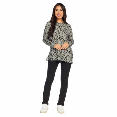 Sage Leopard Holland Top
