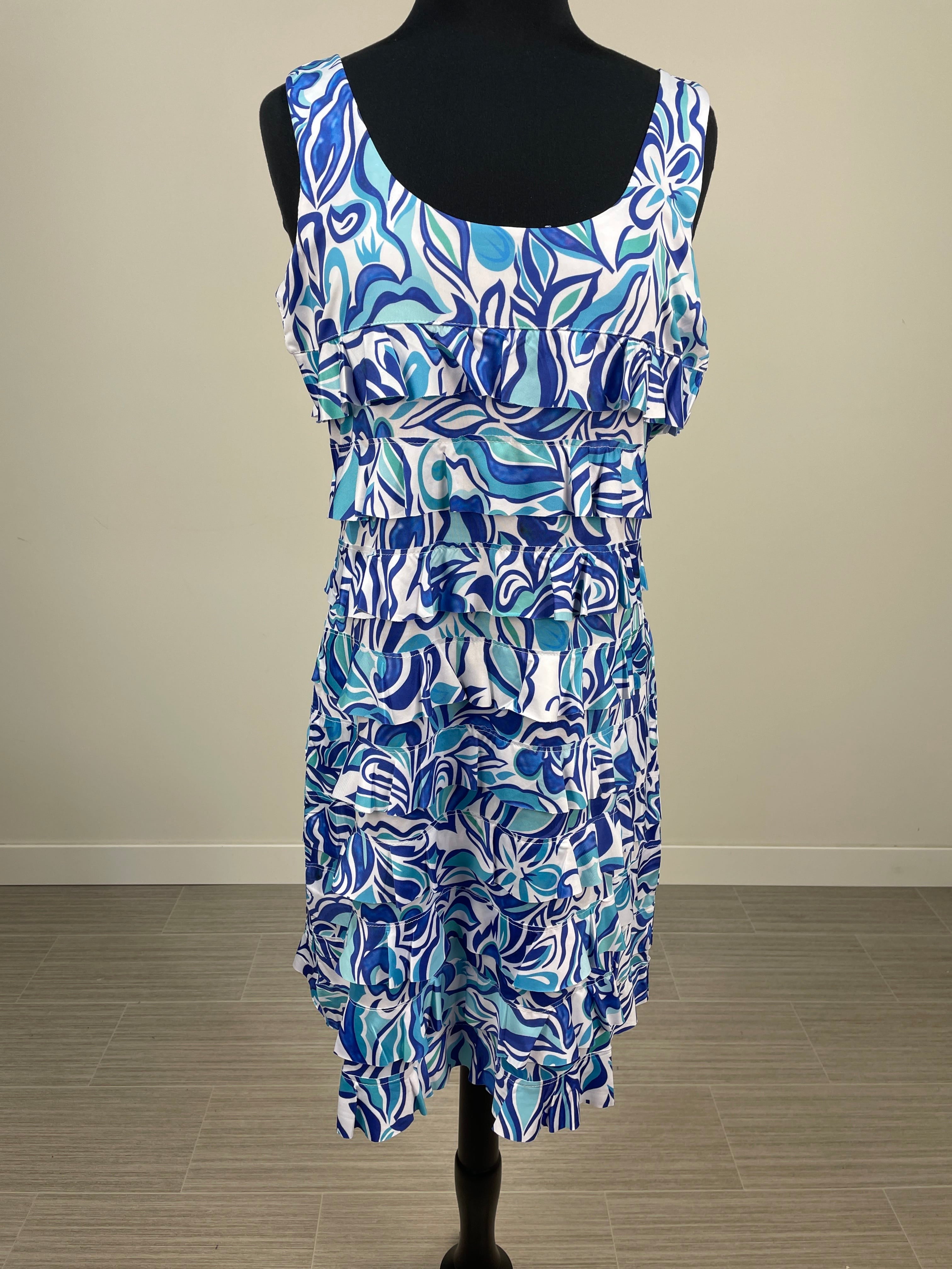 All Blues Ruffle Dress