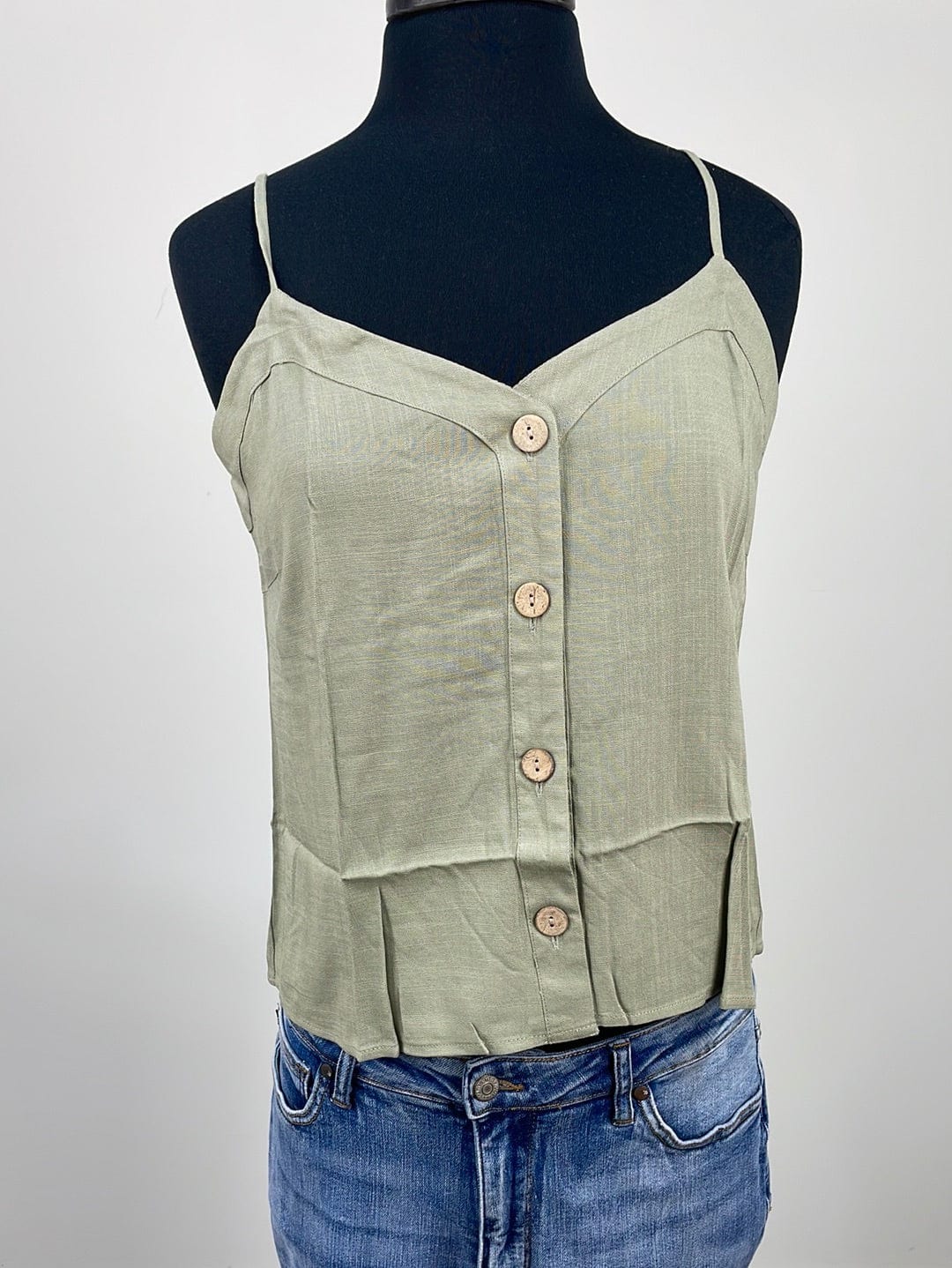 Olive Button Up Tank